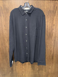 Tailor Vintage Men’s XL Slim Fit Black Long Sleeve Knit Button Up Shirt