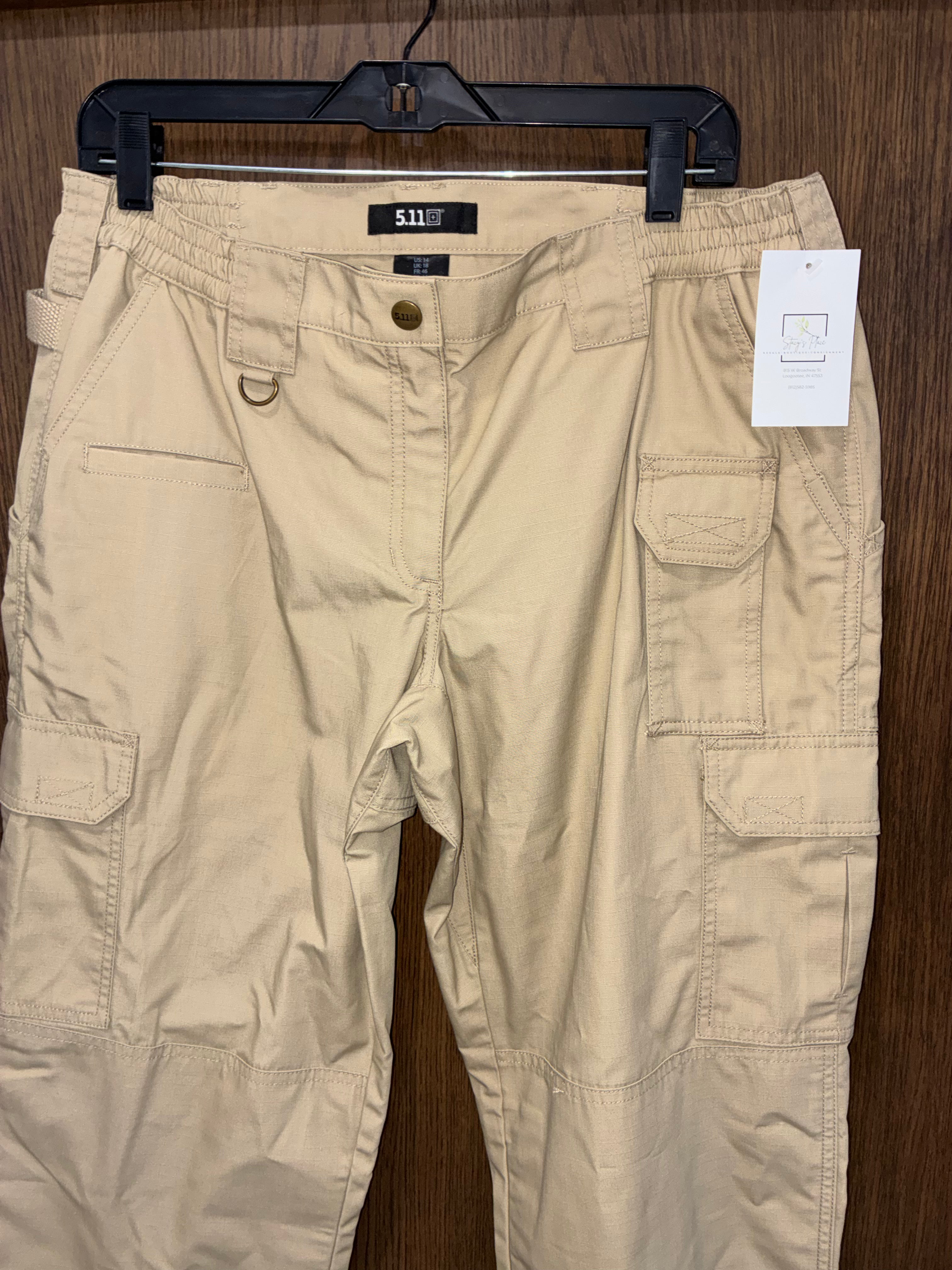 5.11 Tactical Women’s Cargo Pants Size 14 Long Khaki Tan Ripstop