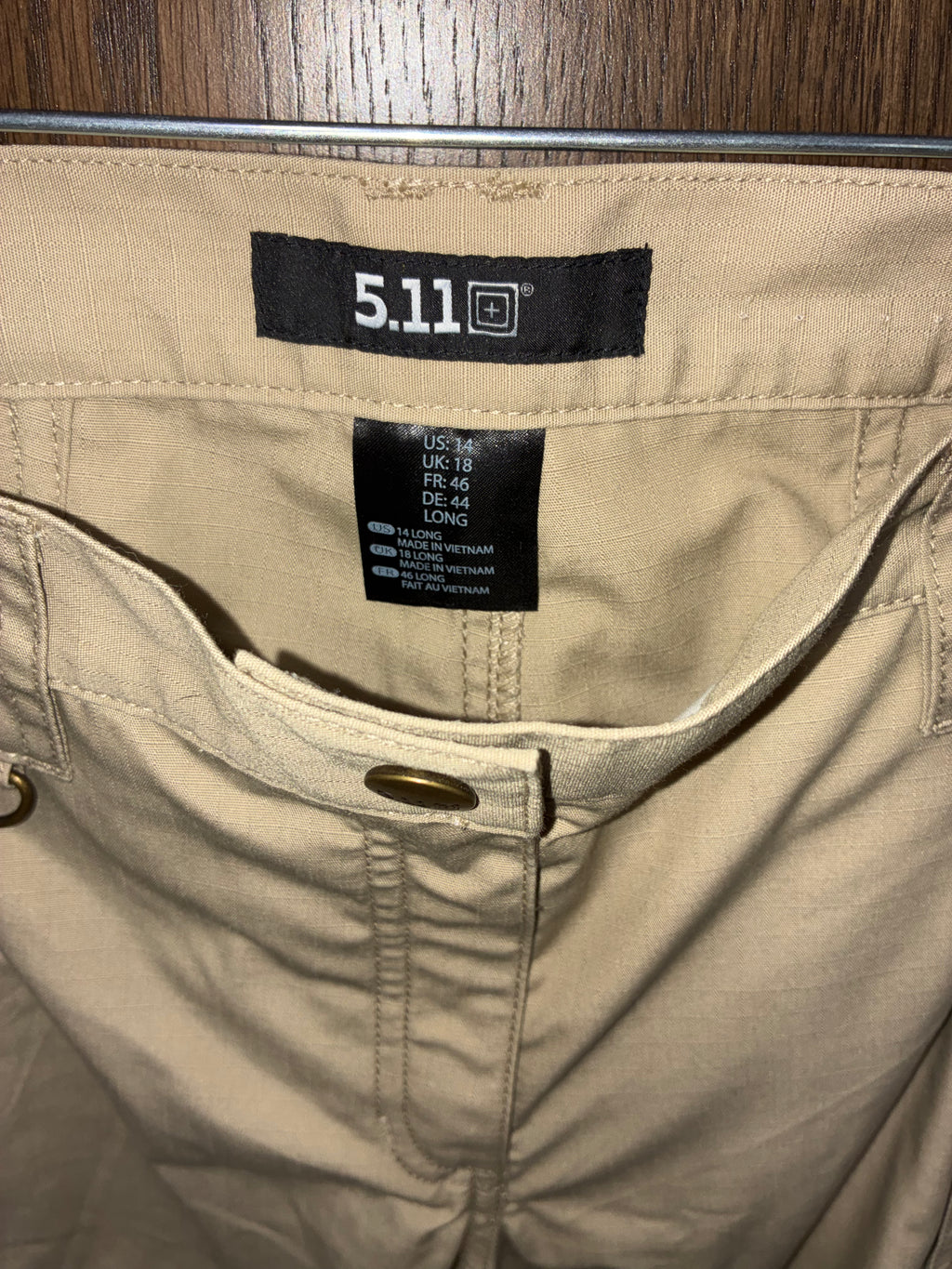 5.11 Tactical Women’s Cargo Pants Size 14 Long Khaki Tan Ripstop