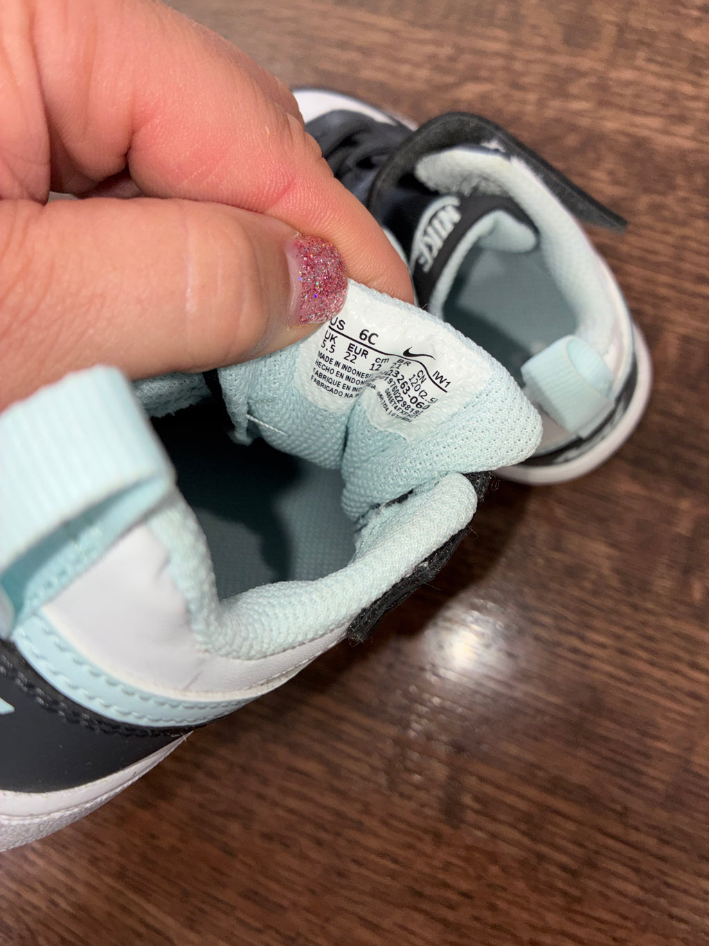 Nike Court Borough Low Recraft "Anthracite/White/Glacier Blue" Toddler Boys Shoes Size 5.5 Like New