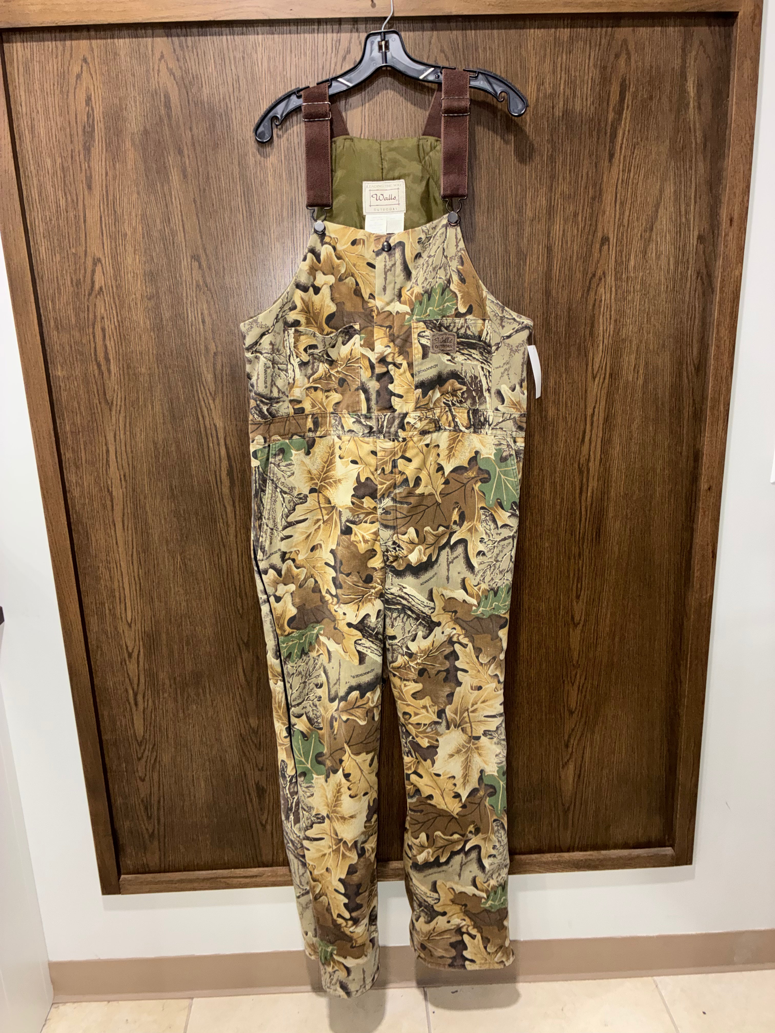 Vintage Walls Advantage Camo Insulated Bib Overalls Mens Large Tall 38-40 Hunting