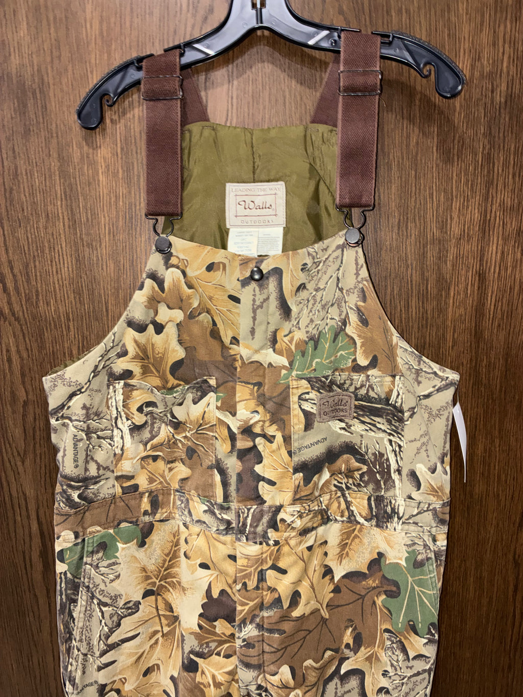 Vintage Walls Advantage Camo Insulated Bib Overalls Mens Large Tall 38-40 Hunting