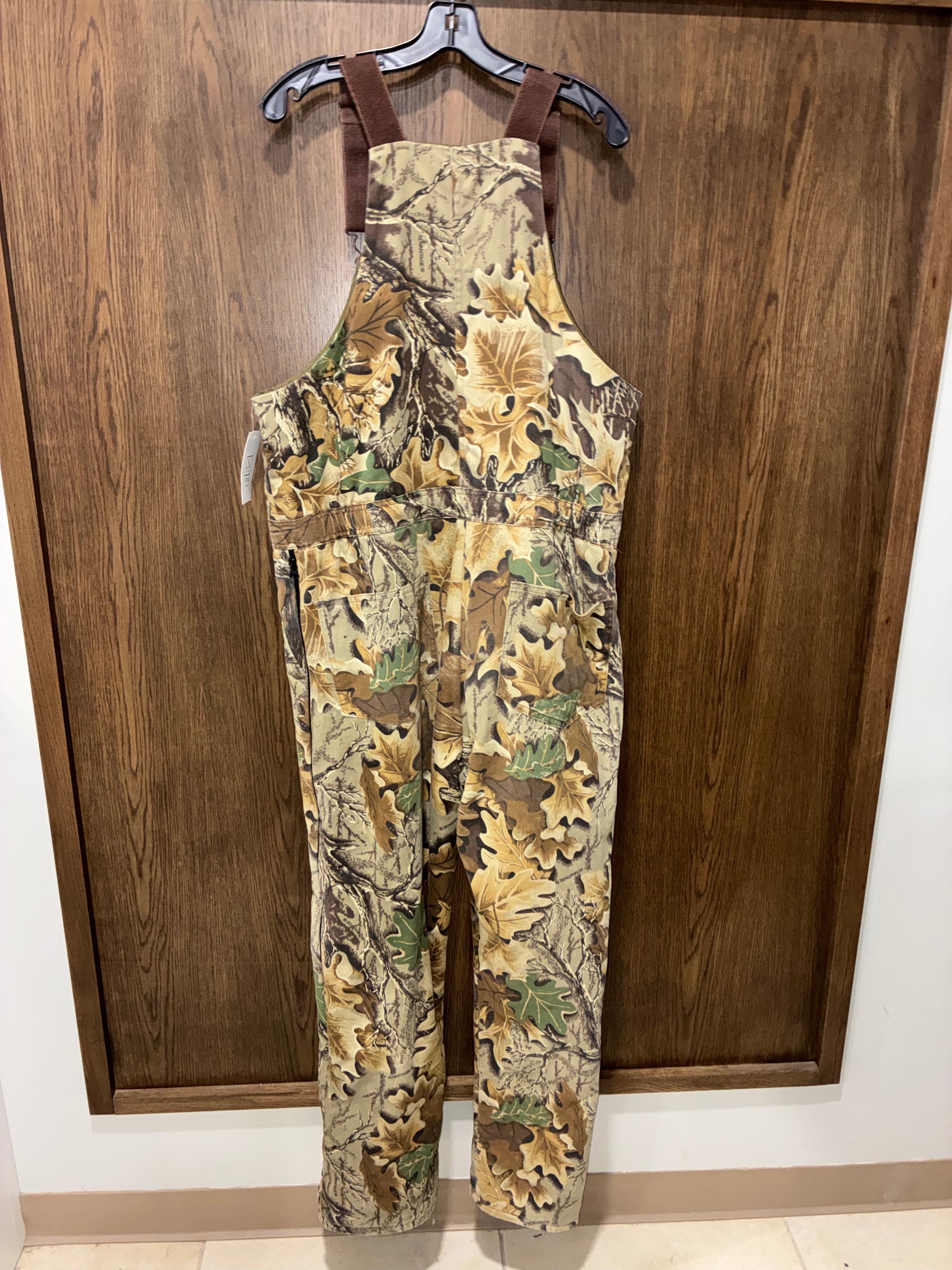 Vintage Walls Advantage Camo Insulated Bib Overalls Mens Large Tall 38-40 Hunting