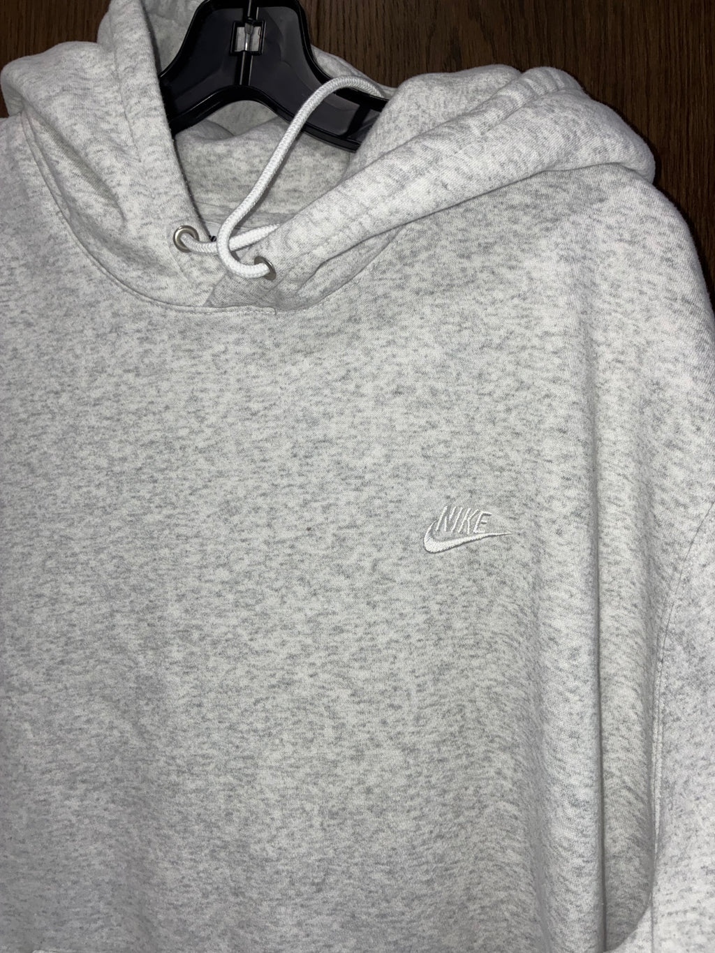 Nike Club Men’s Pullover Fleece Hoodie Size XL Birch Heather/White