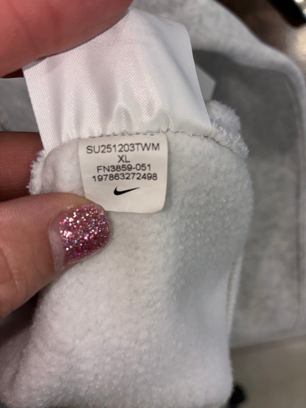 Nike Club Men’s Pullover Fleece Hoodie Size XL Birch Heather/White