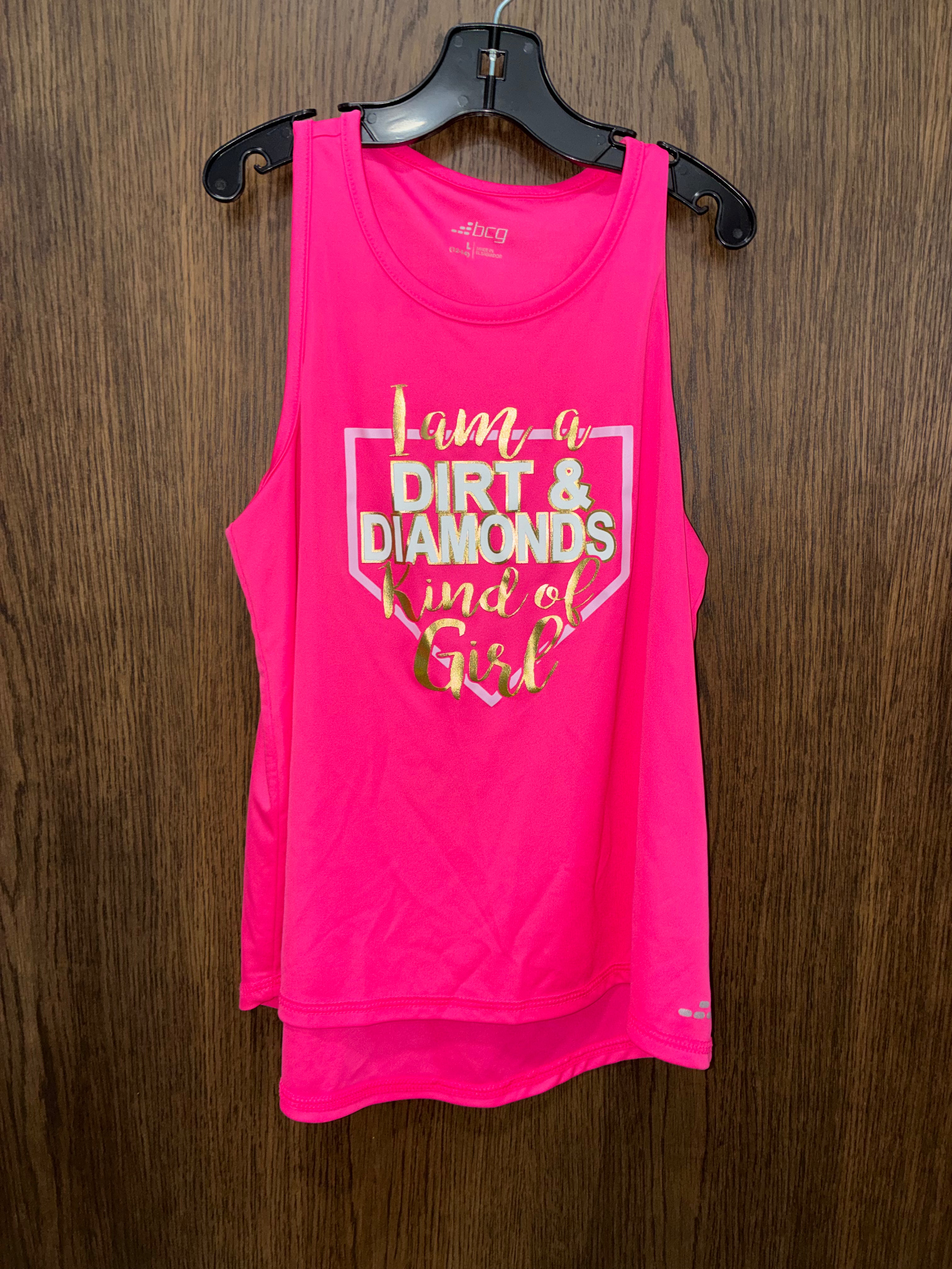BCG Girls “I am a Dirt & Diamonds Kind of Girl” Tank Top YL 12
