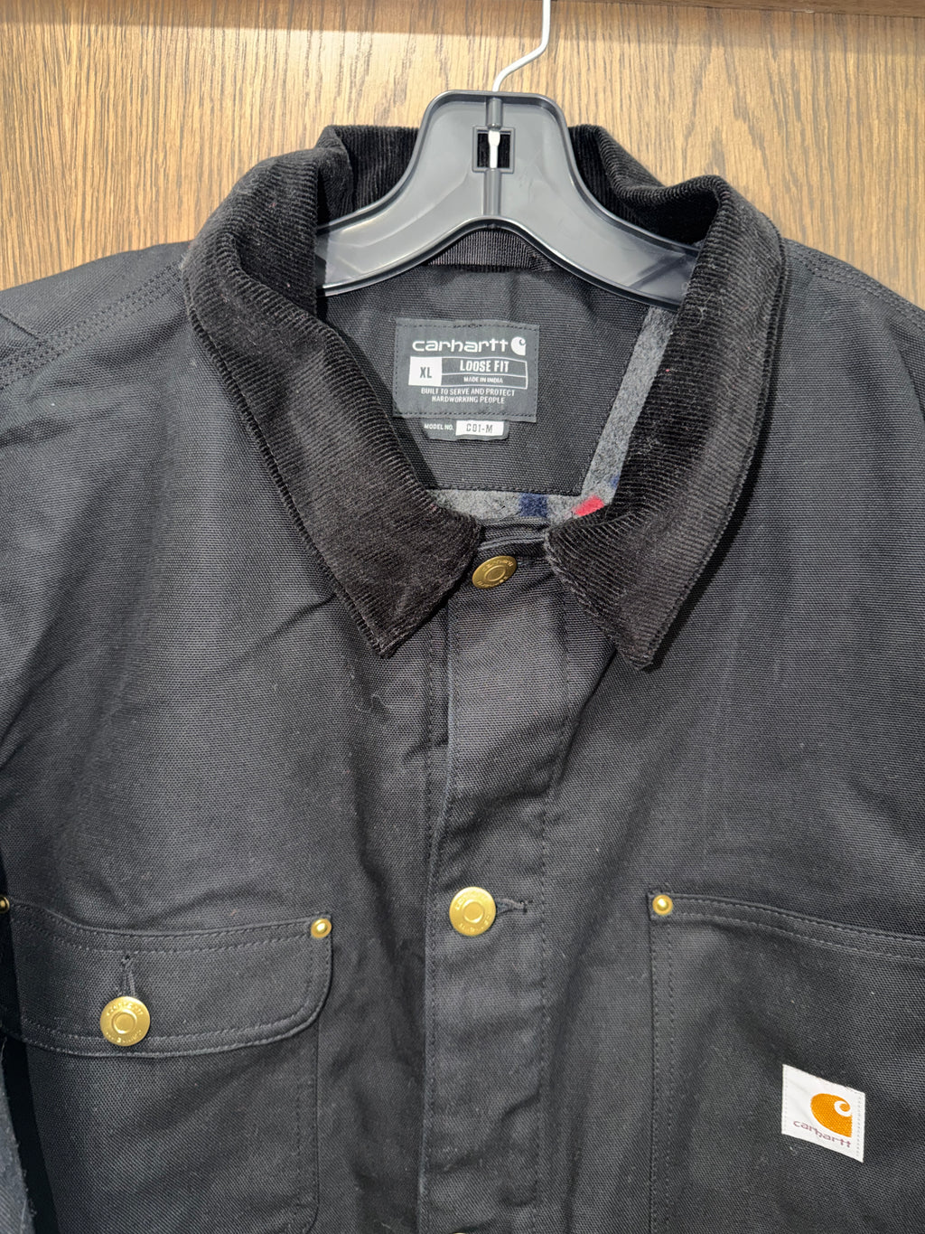 Carhartt 103825 C01-M Chore Coat Men’s XL Black Blanket Lined Duck Jacket NWOT