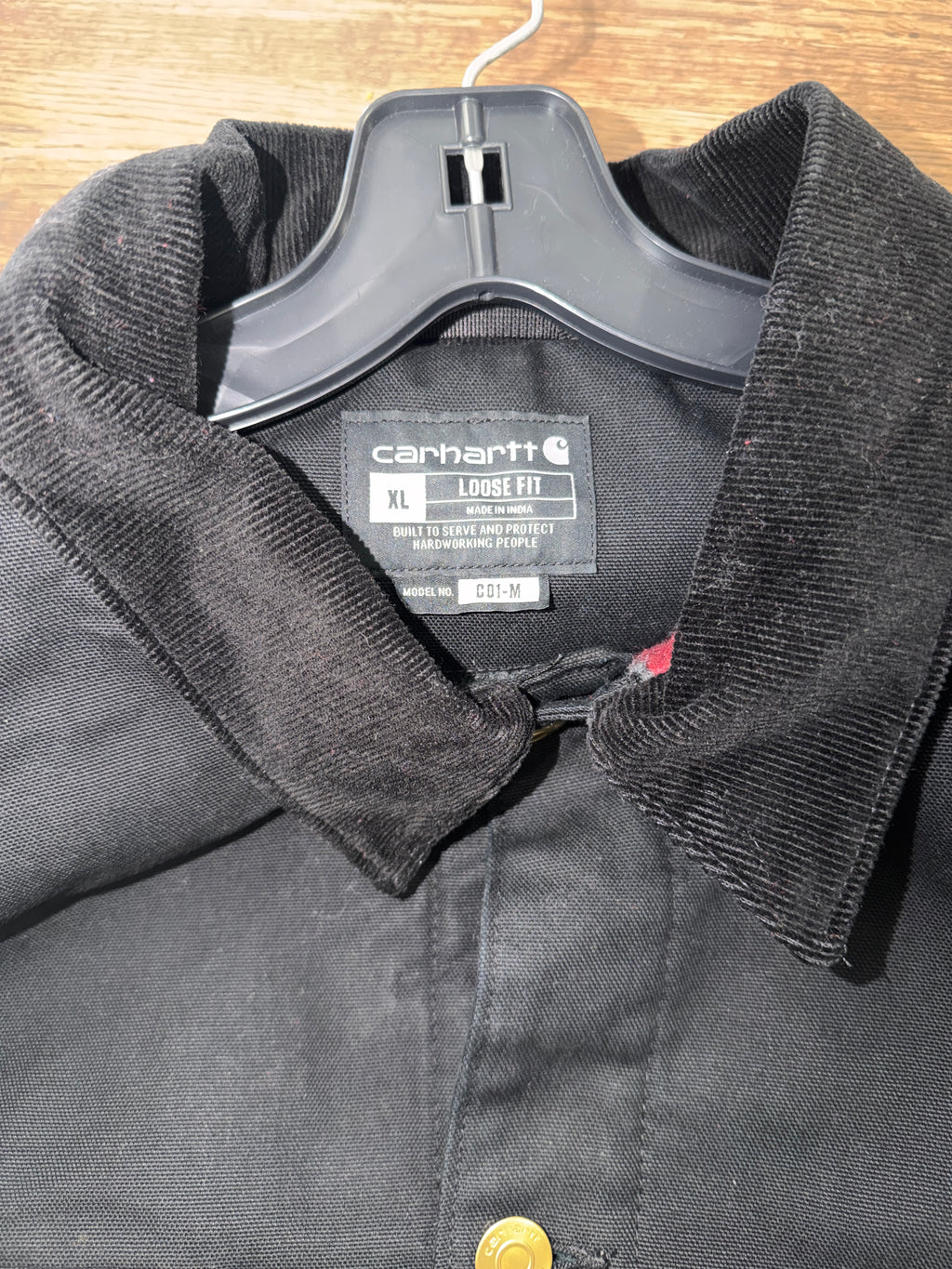 Carhartt 103825 C01-M Chore Coat Men’s XL Black Blanket Lined Duck Jacket NWOT