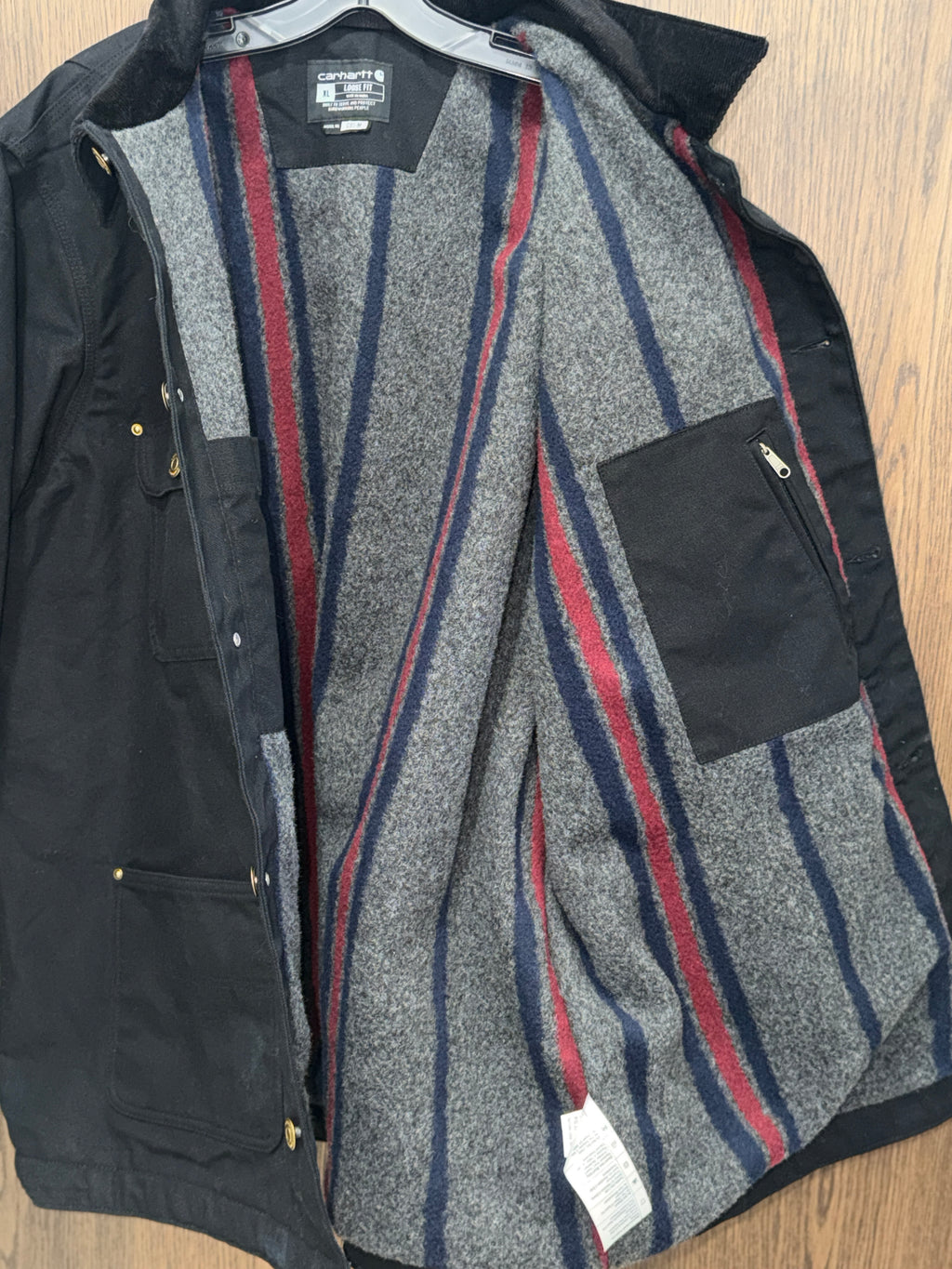 Carhartt 103825 C01-M Chore Coat Men’s XL Black Blanket Lined Duck Jacket NWOT