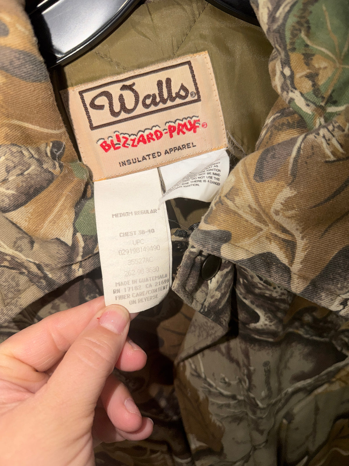 Vintage Walls Blizzard-Pruf Advantage Camo Hunting Jacket Men’s M 38-40 Insulated