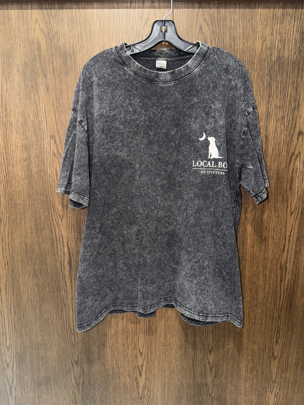 Local Boy Inspired Women’s Charcoal Mineral Wash Retriever Duck Hunting Boxy T-Shirt Size Medium