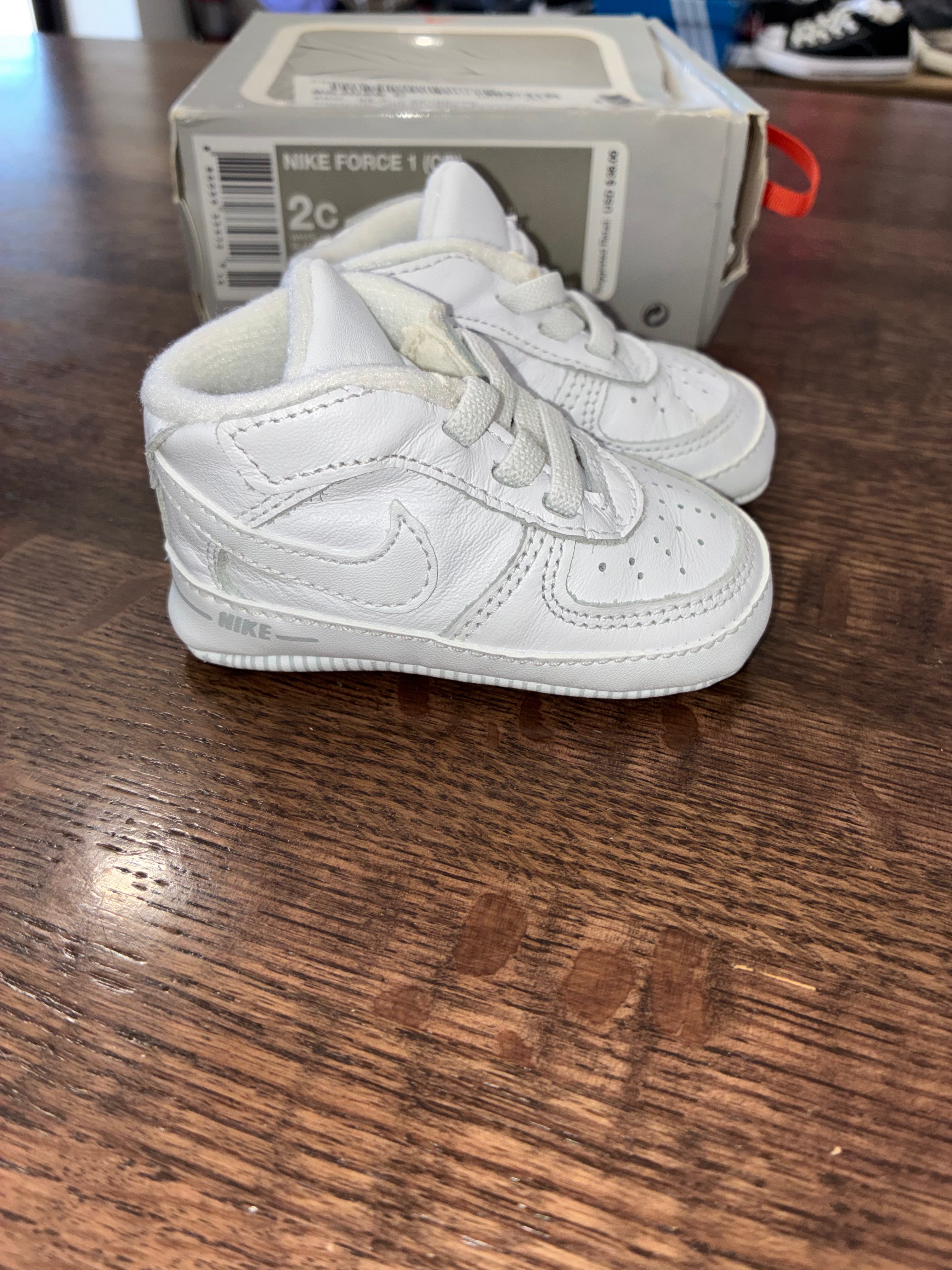 Nike Baby Air Force 1 Crib Booties Size 2C