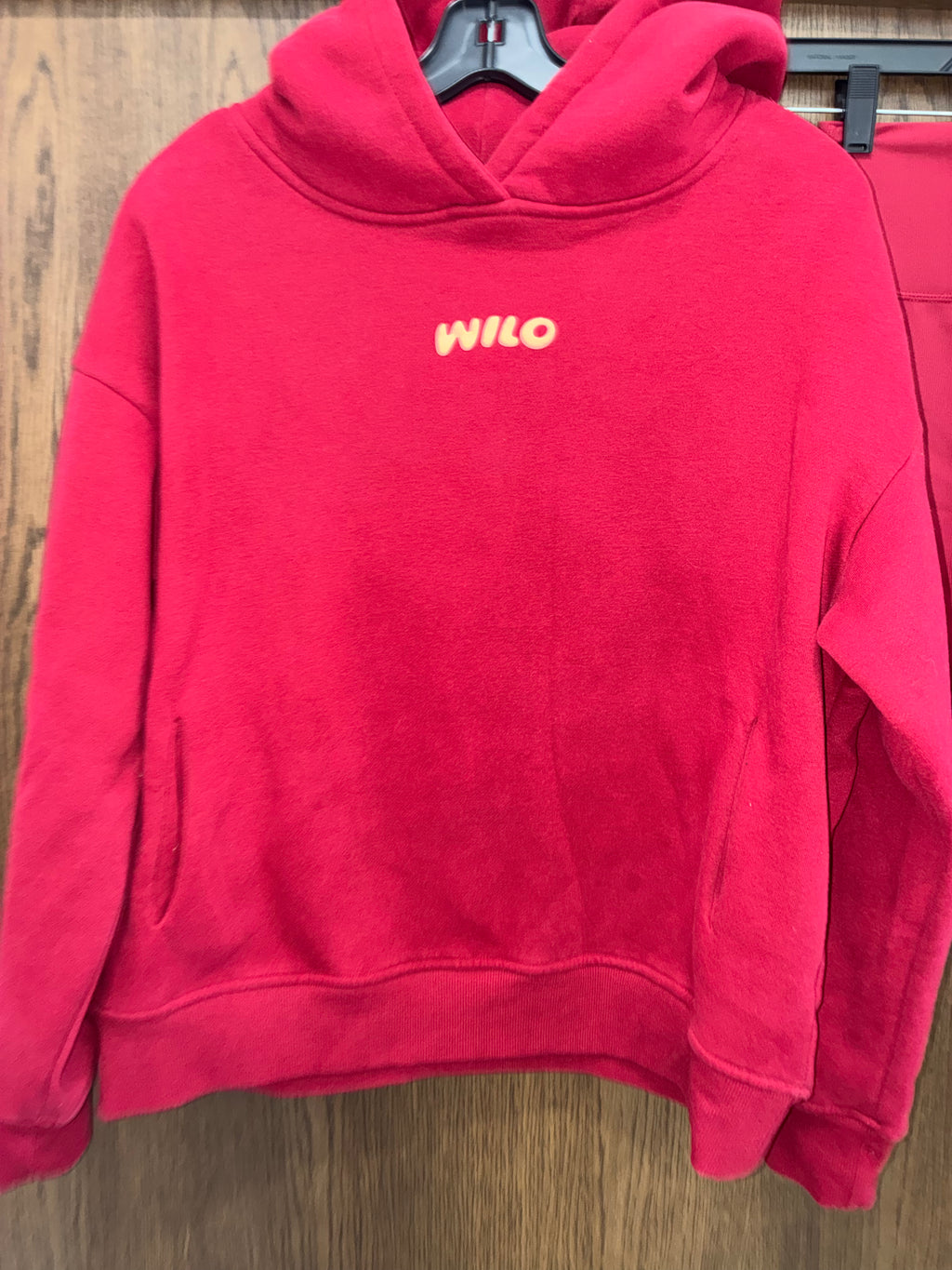 WILO The Label Wellness Club Hoodie & Biker Shorts Set Burgundy Women’s Small