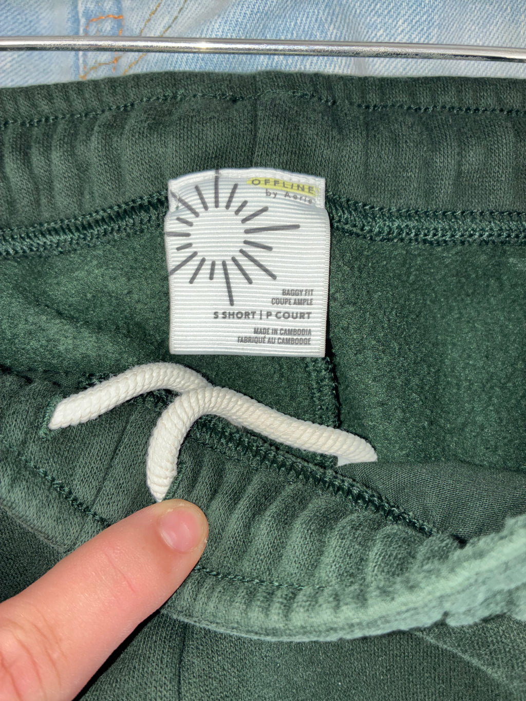 Cozy OFFLINE by Aerie baggy-fit fleece joggers in a beautiful dark forest green