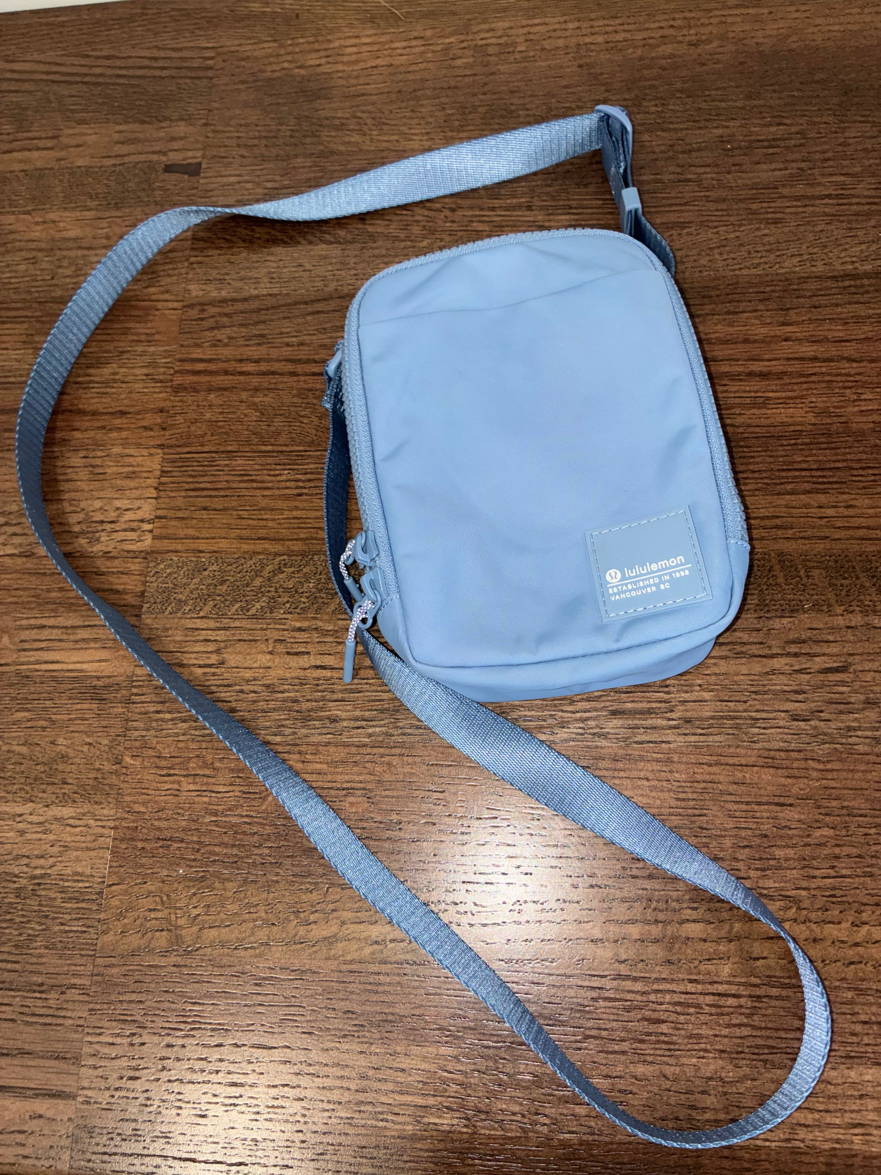 Lululemon Light Blue Mini Crossbody Shoulder Bag Adjustable Strap O/S