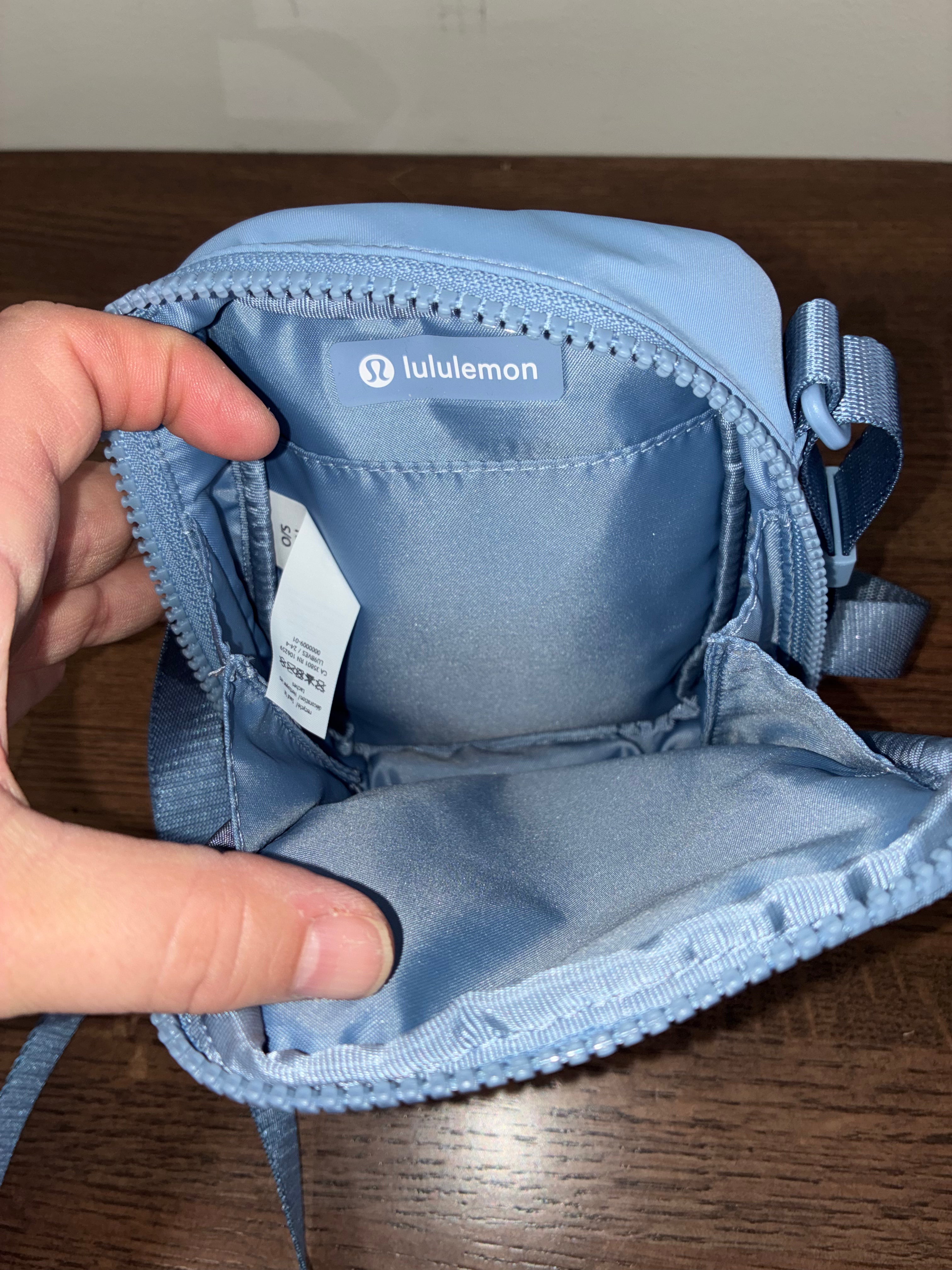 Lululemon Light Blue Mini Crossbody Shoulder Bag Adjustable Strap O/S