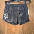 Barr-Reeve Girls Black Lined Running Shorts YM 10/12 Youth Medium