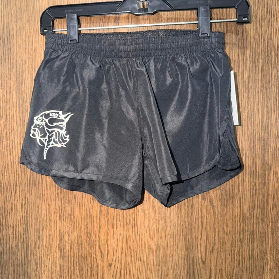 Barr-Reeve Girls Black Lined Running Shorts YM 10/12 Youth Medium