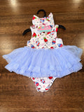 Hello Kitty & Friends Girls Tutu Bubble Romper & Bow 3-6 Months  NWT