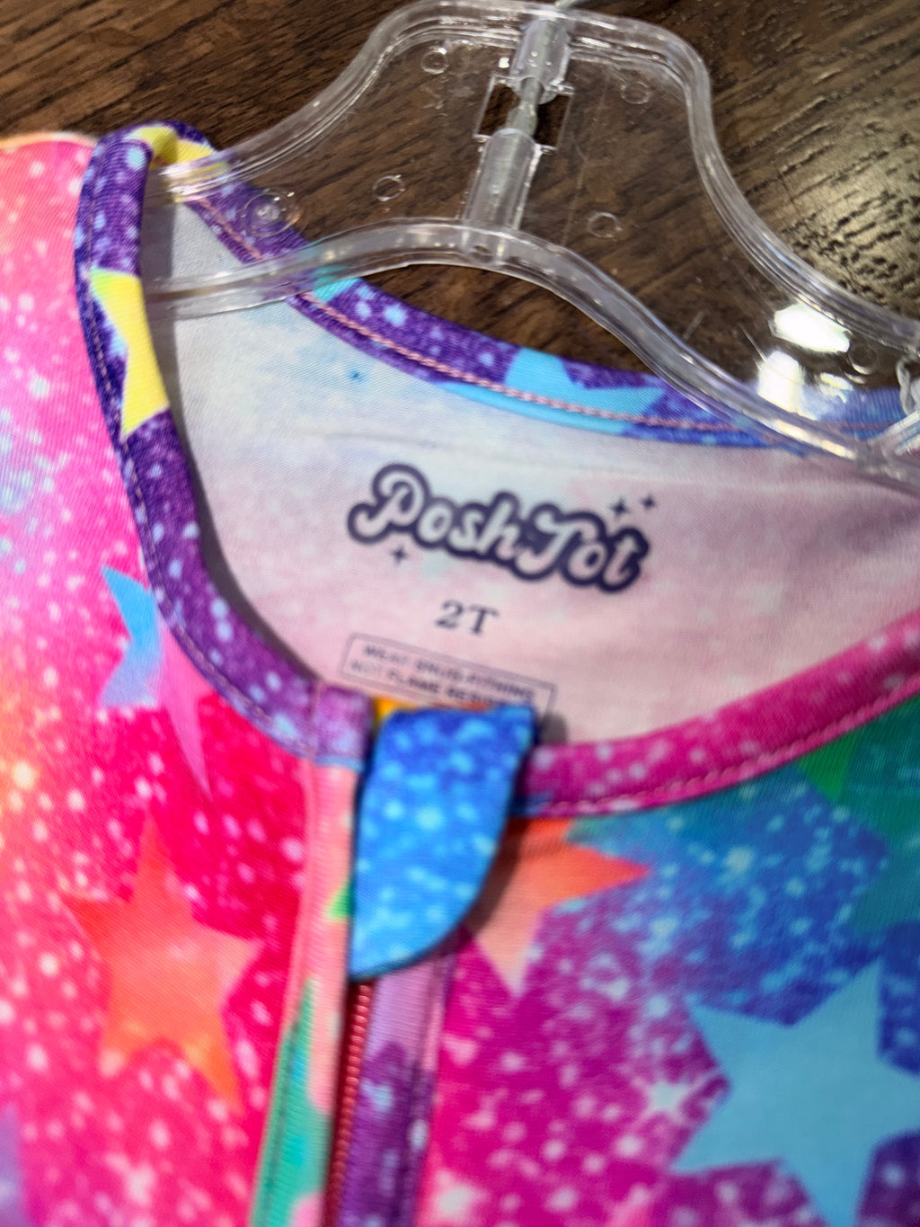 PoshTOT Colorful Stars Bamboo Baby Convertible Zippy Romper 2T