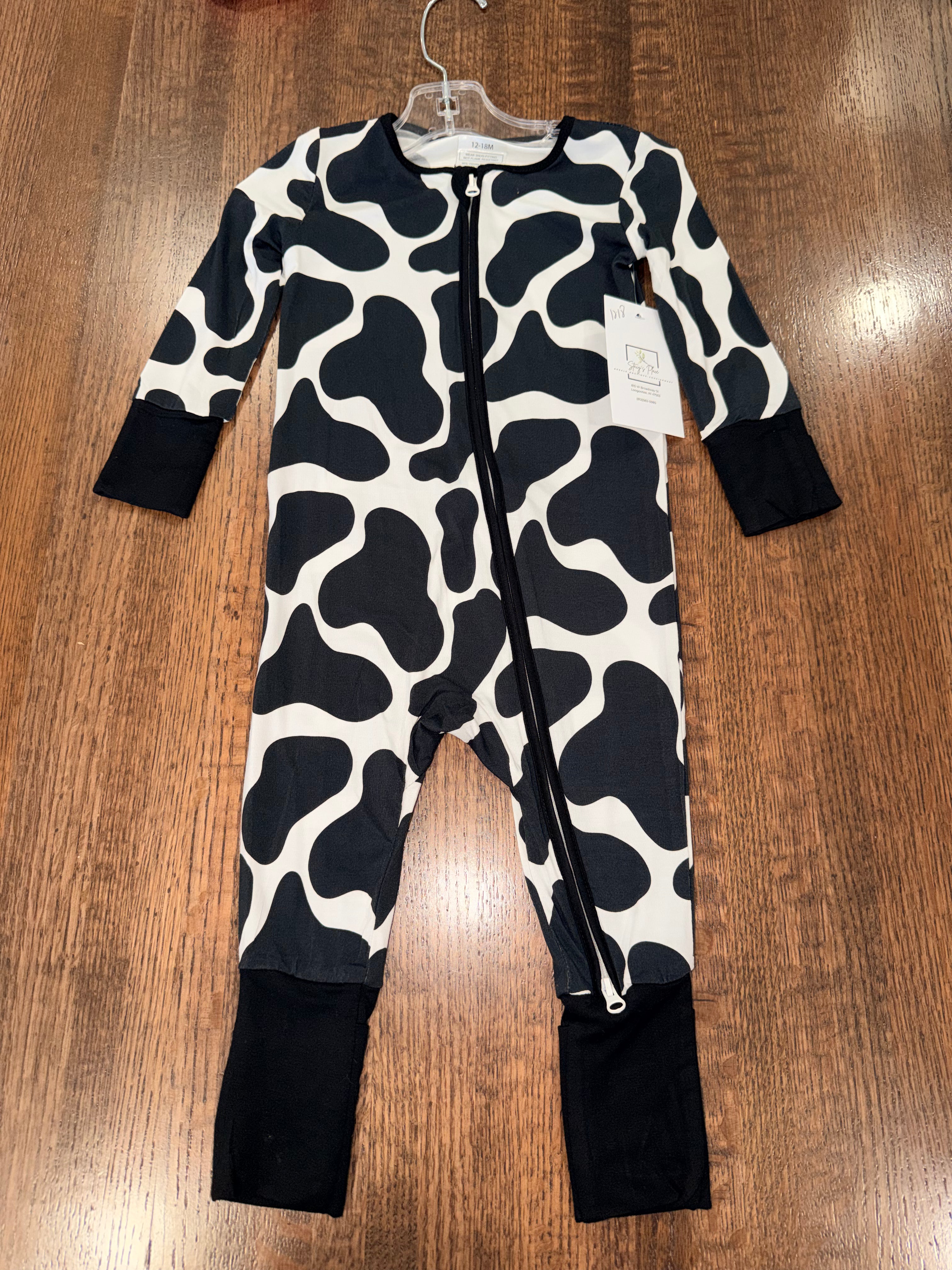 Cow Bamboo Convertible Romper 12 Months