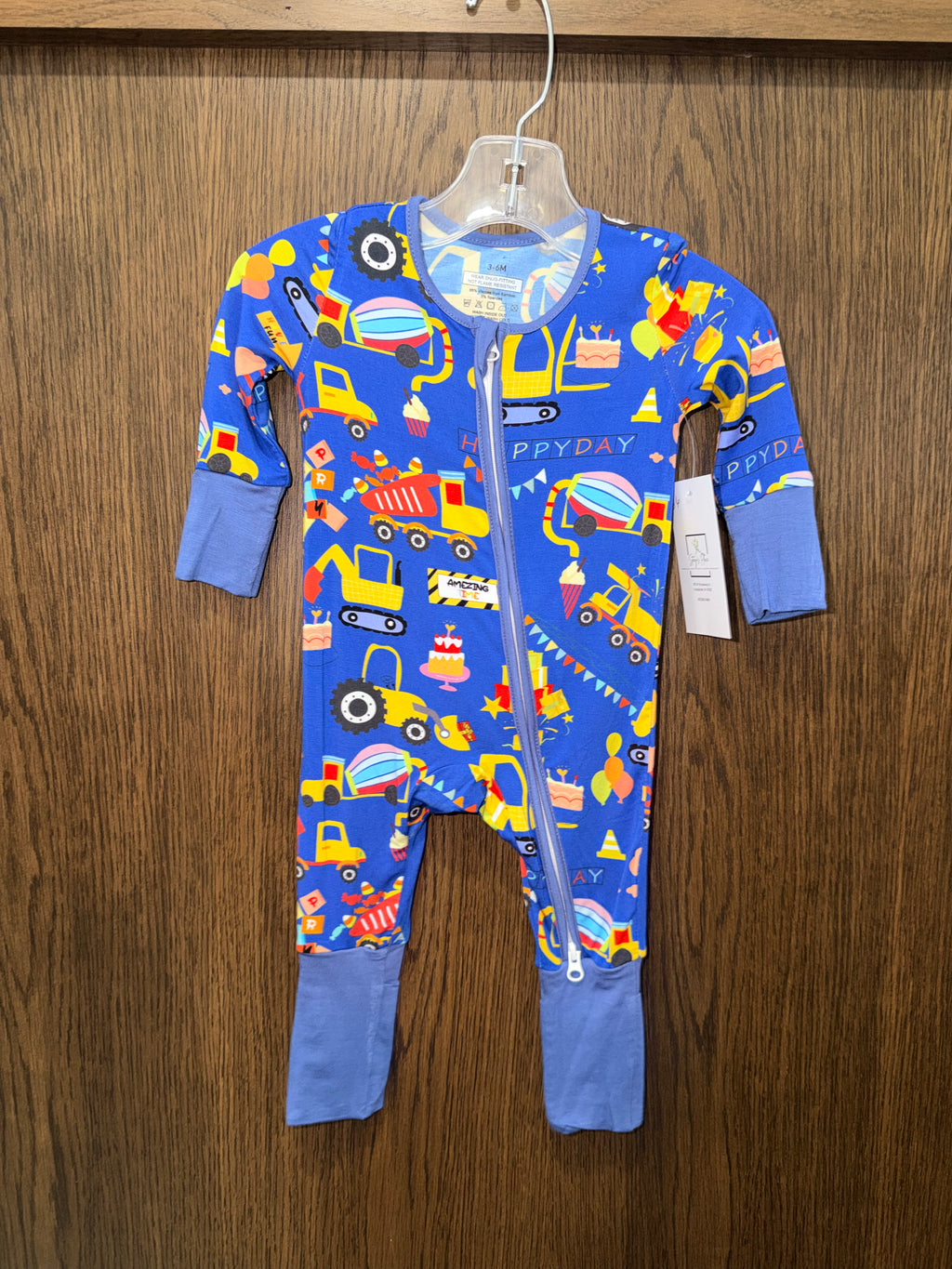Happy Day Construction Bamboo Convertible Romper 3-6 Months