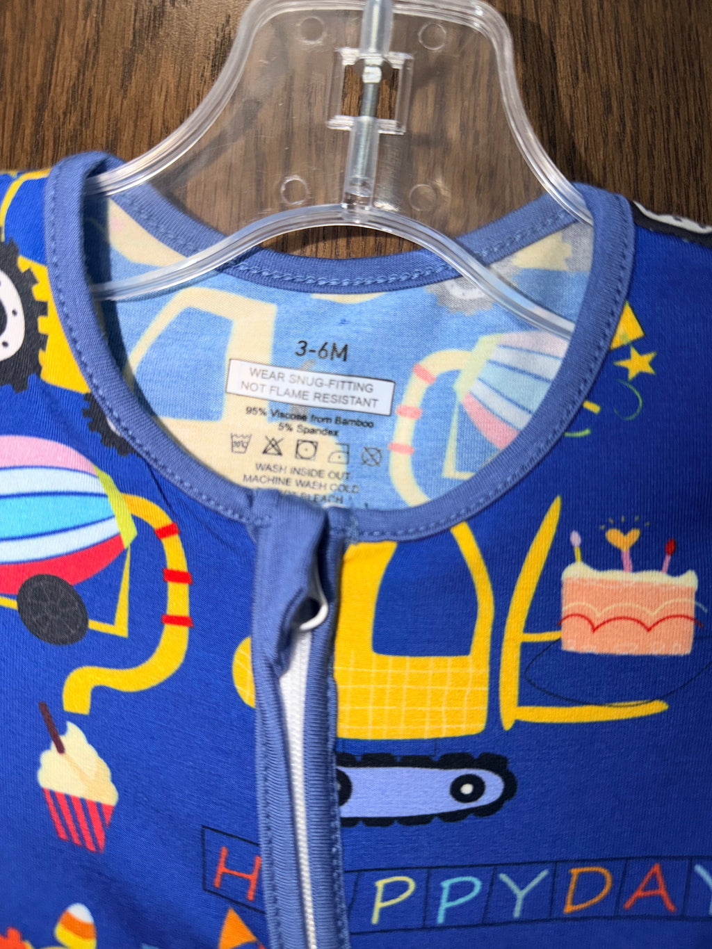 Happy Day Construction Bamboo Convertible Romper 3-6 Months