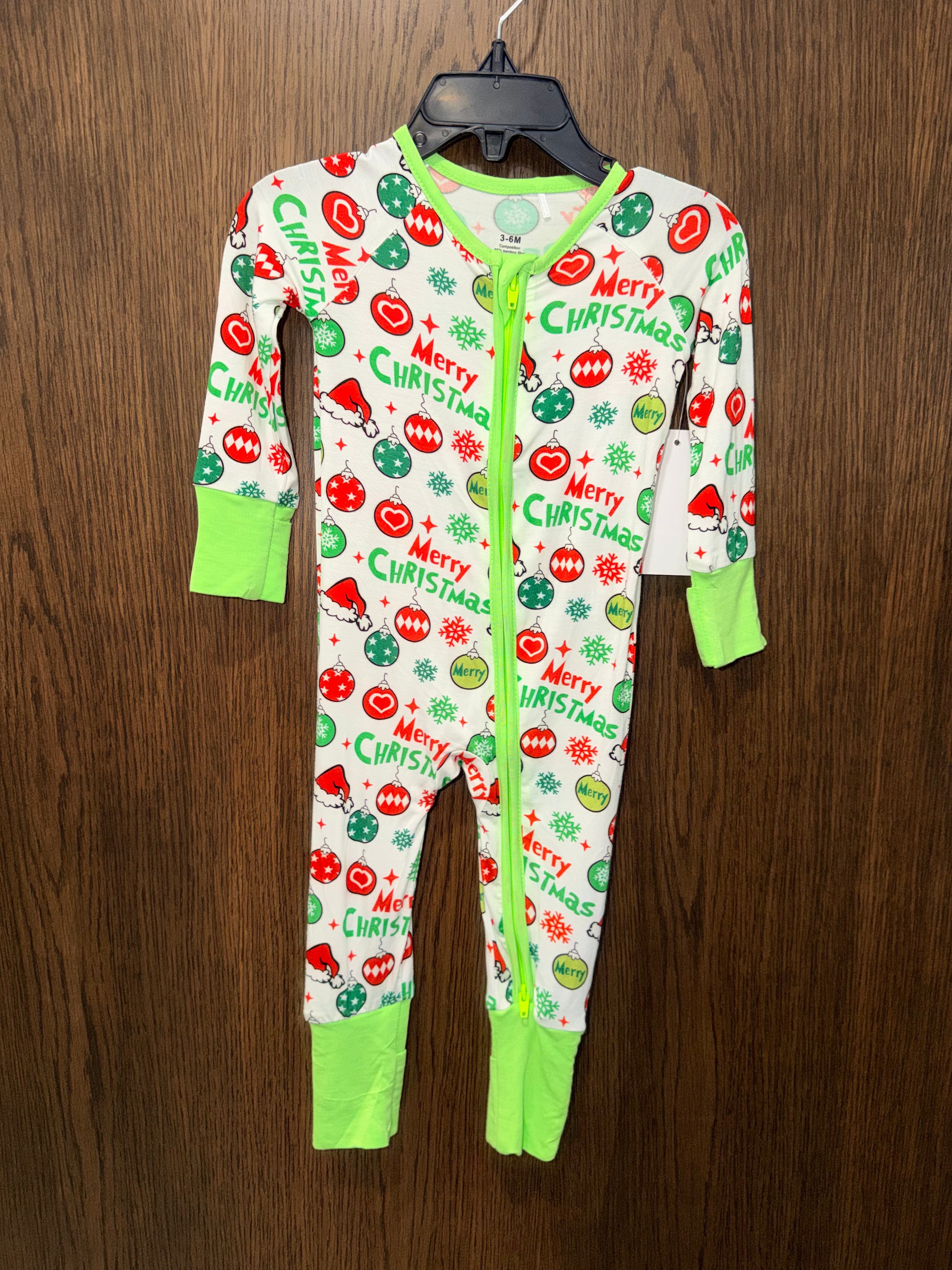 Merry Christmas Bamboo Convertible Romper 3-6 Months