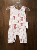 Highland Cow Girls Romper Size 6-9 Months New