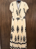 Pretty Garden Women’s Cream & Black  Maxi Dress Size Medium NWT