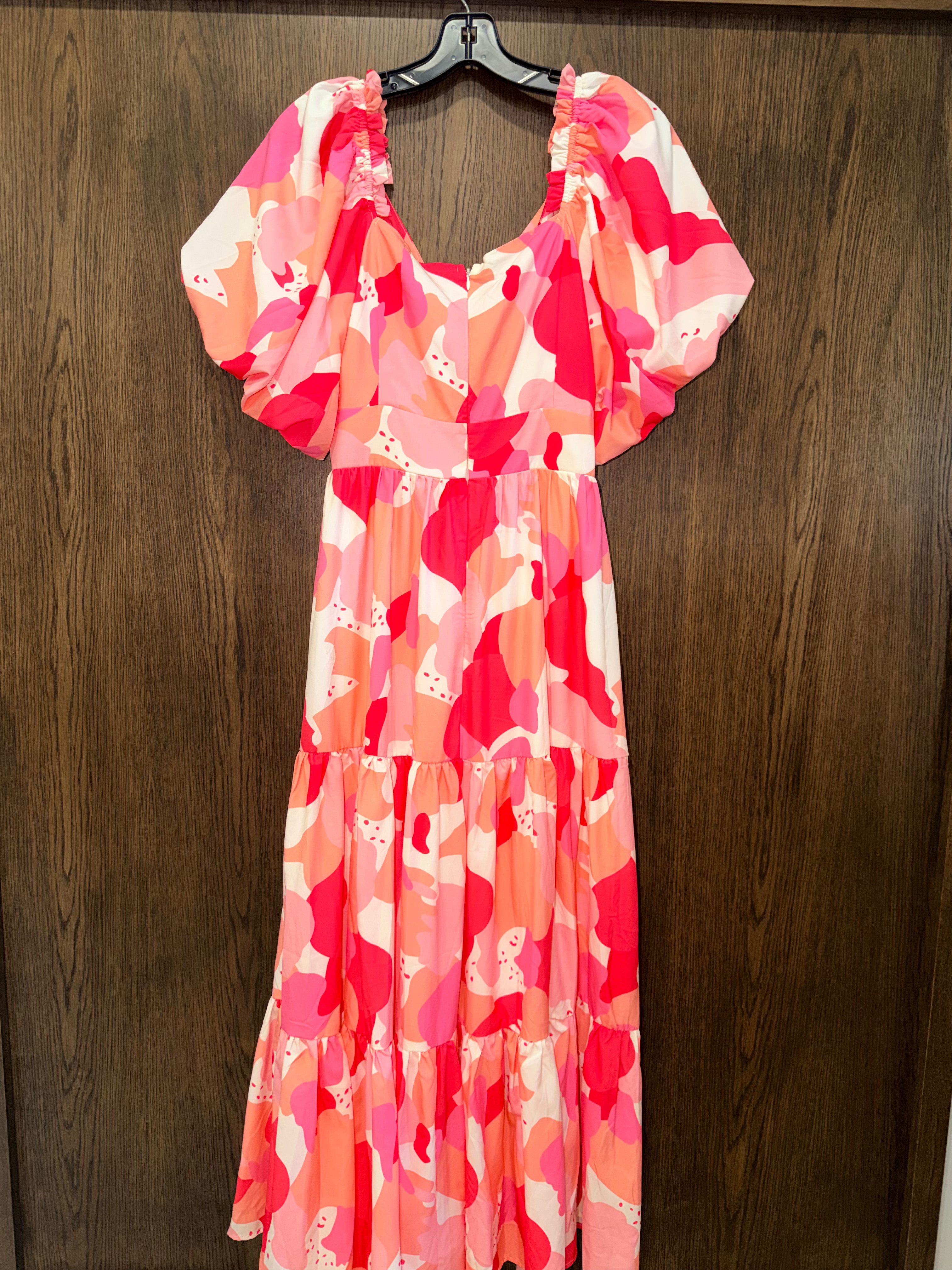 Gingham & Heels Women’s Floral Keyhole Front Maxi Dress Size 12 NWOT