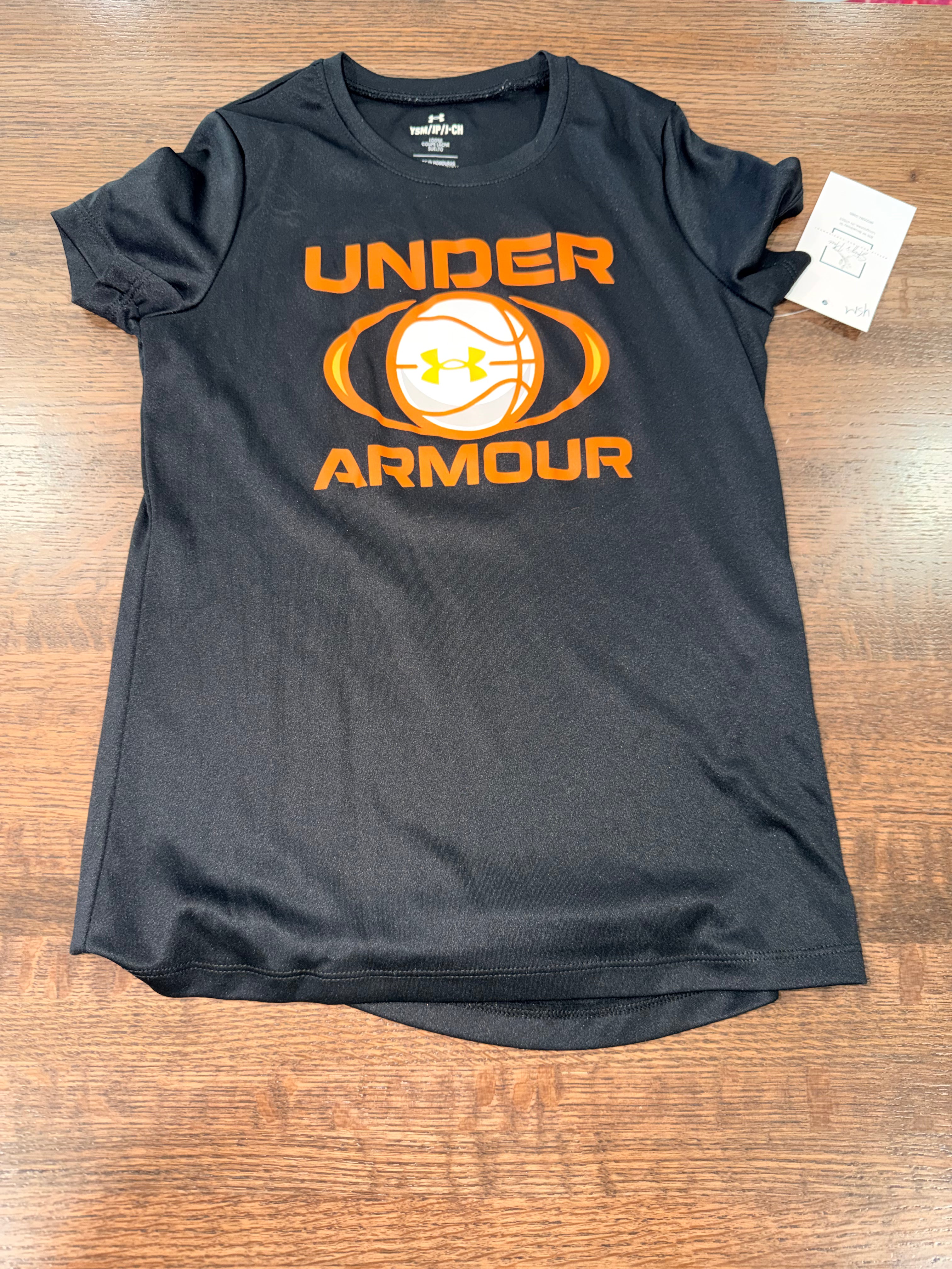 Under Armour Girls Dri Fit T-Shirt YSM 7/8 Black New Condition
