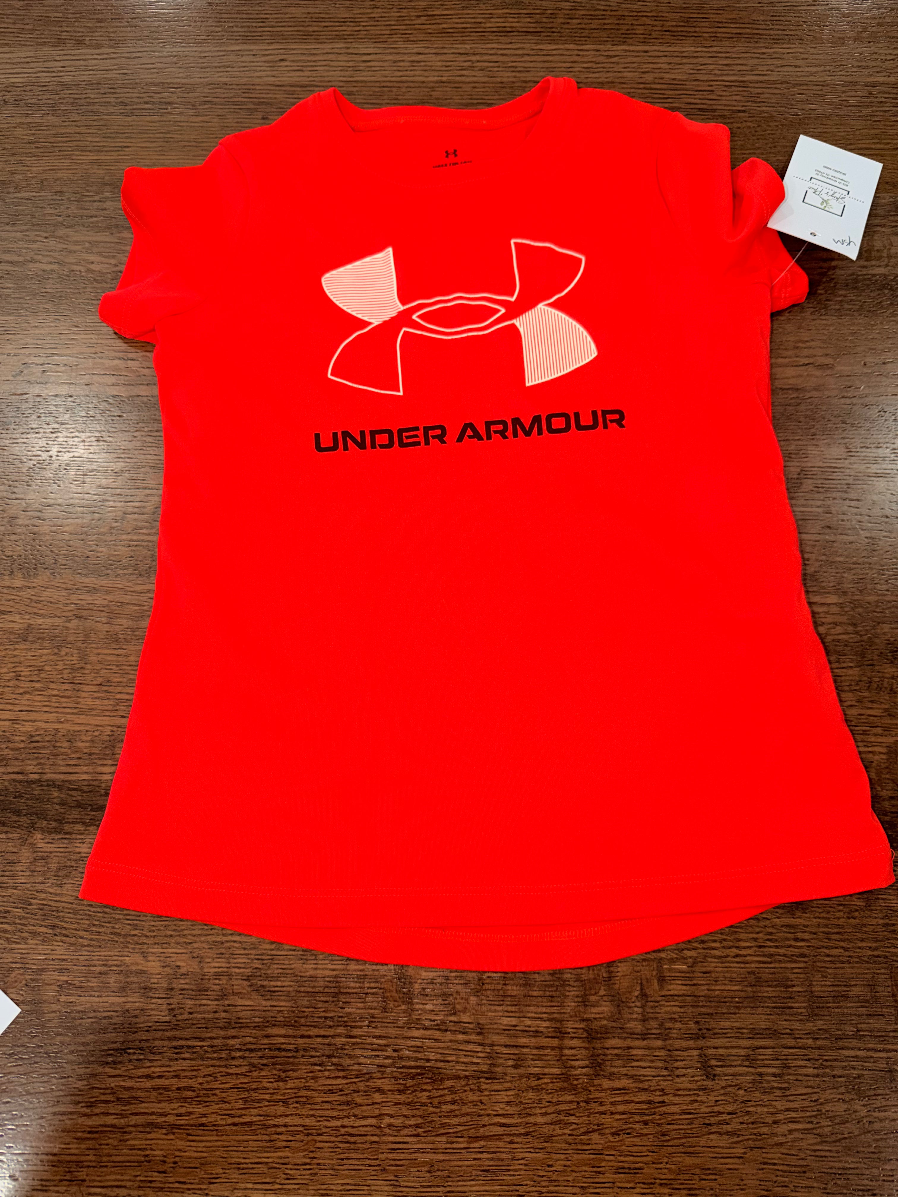 Under Armour Girls Dri Fit T-Shirt YSM 7/8 PINK New Condition