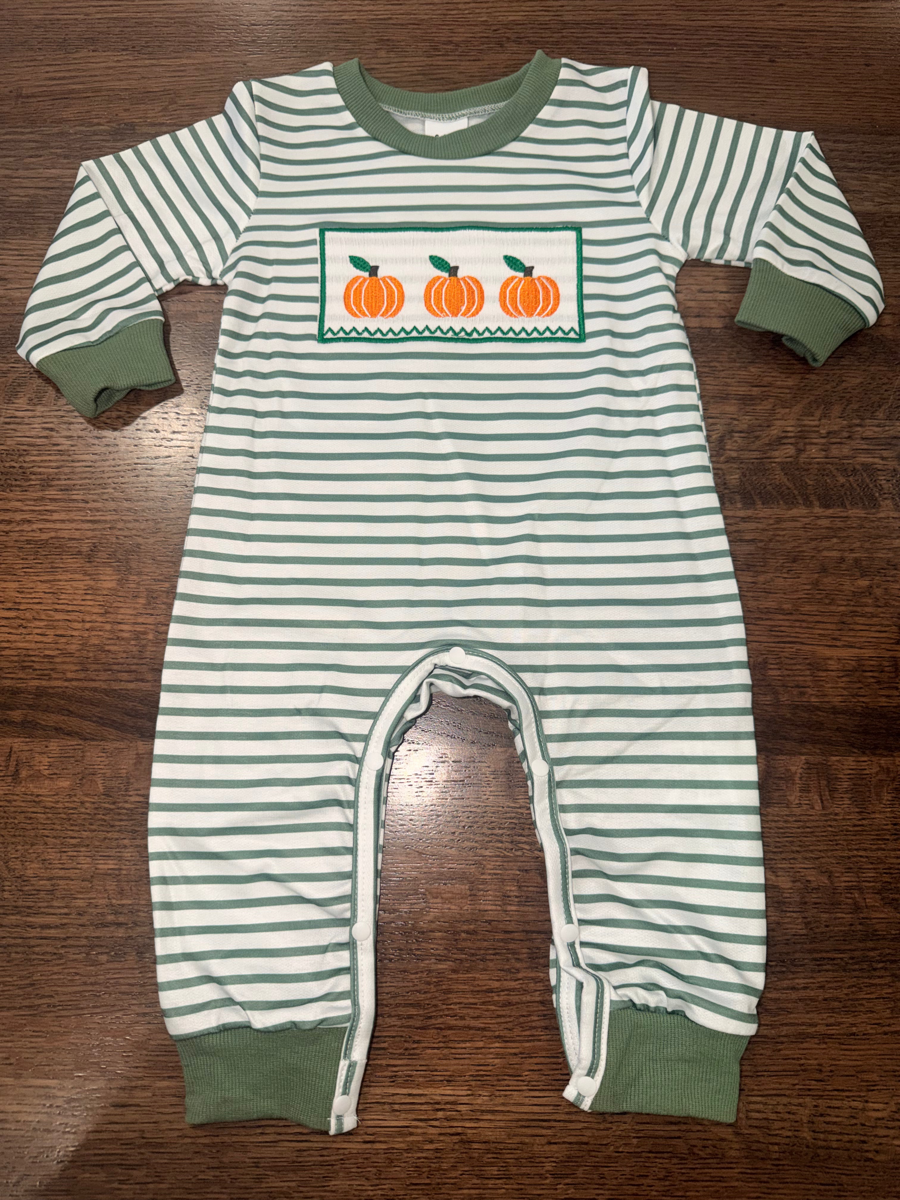 Pumpkins Boys Striped Romper 6-12 Months New