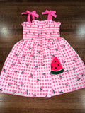 Watermelon Girls Gingham Check Dress Size 4 New
