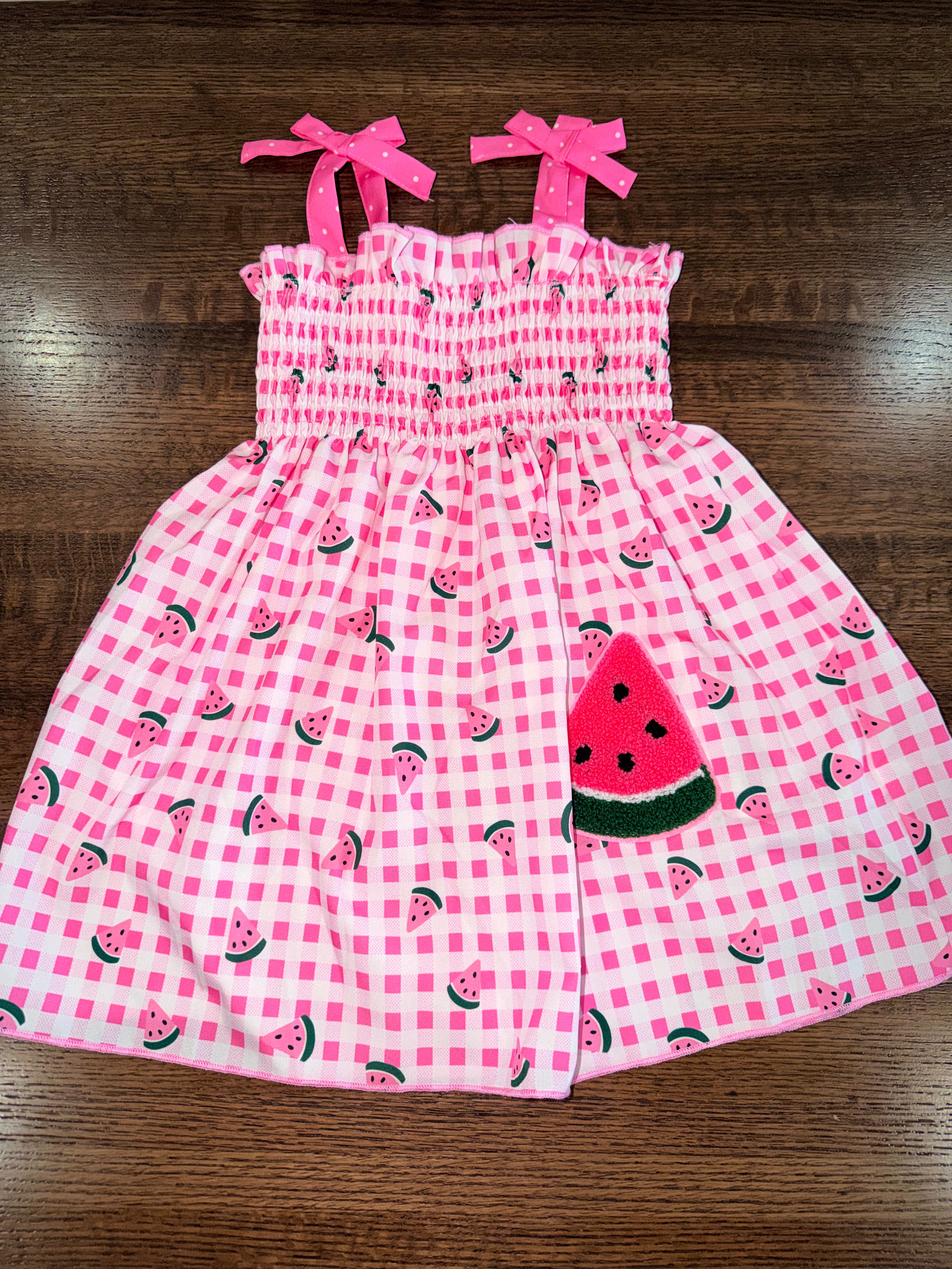 Watermelon Girls Gingham Check Dress Size 4 New