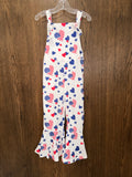 Red White & Blue Girls Flare Hearts Romper Jumpsuit Size 4T New