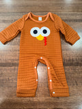 Turkey Waffle Romper Size 3-6 Months