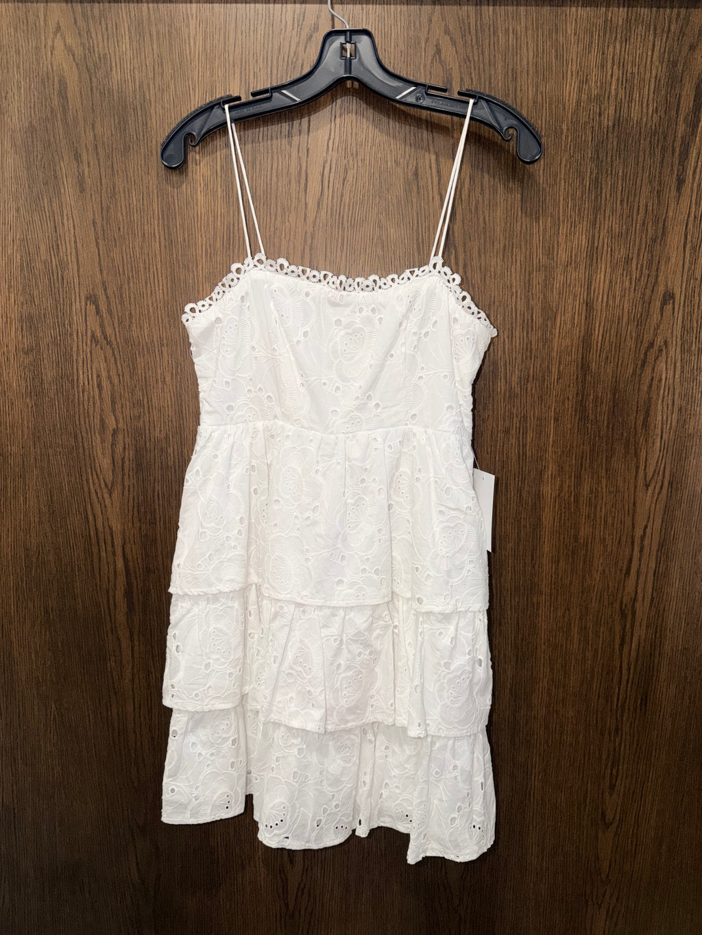 Altar'd State White Briar Eyelet Tiered Mini Dress Size Small
