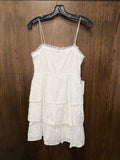Altar'd State White Briar Eyelet Tiered Mini Dress Size Small