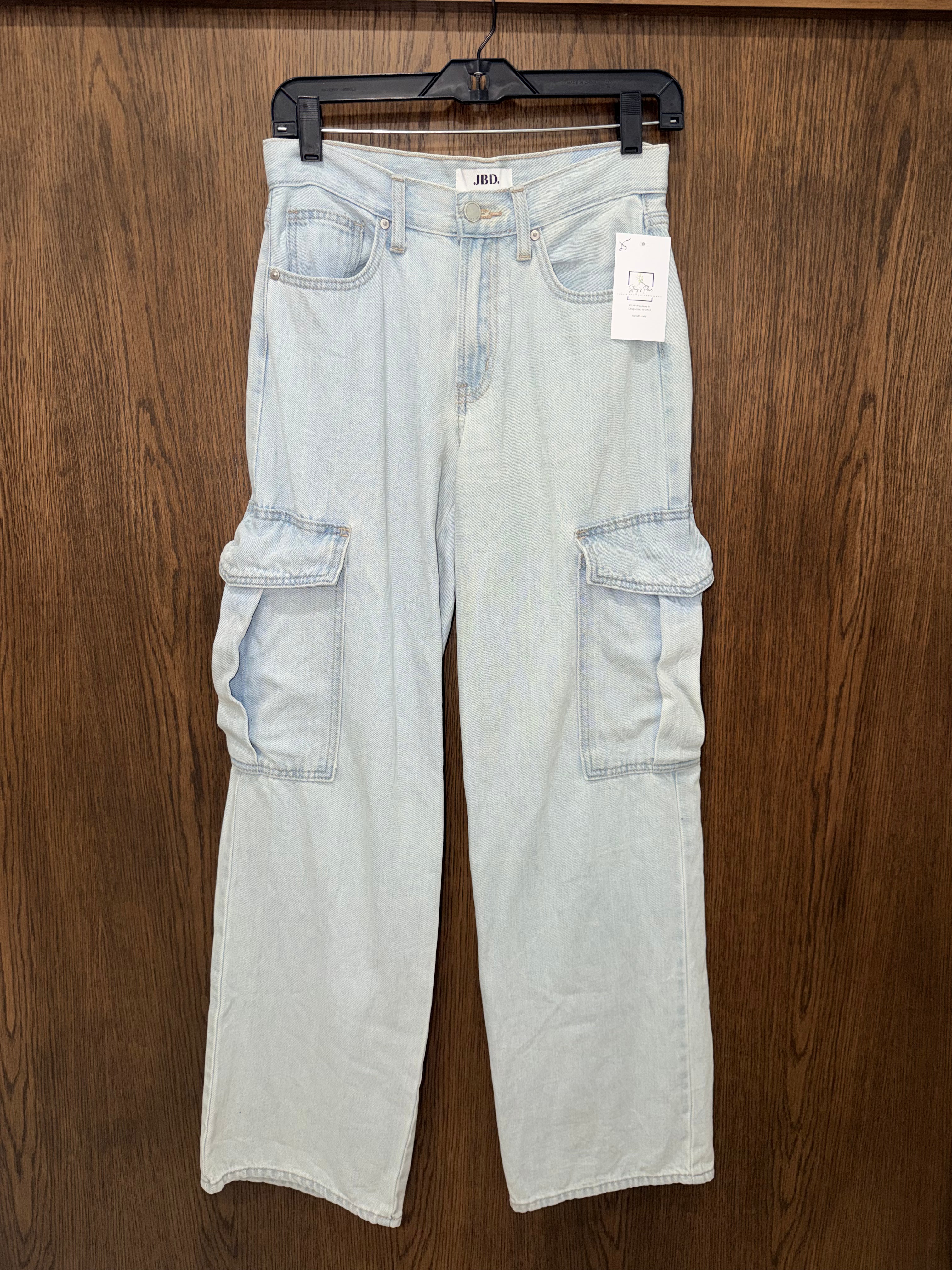 JBD Just Black Denim Wide Leg Cargo Jeans Size 25