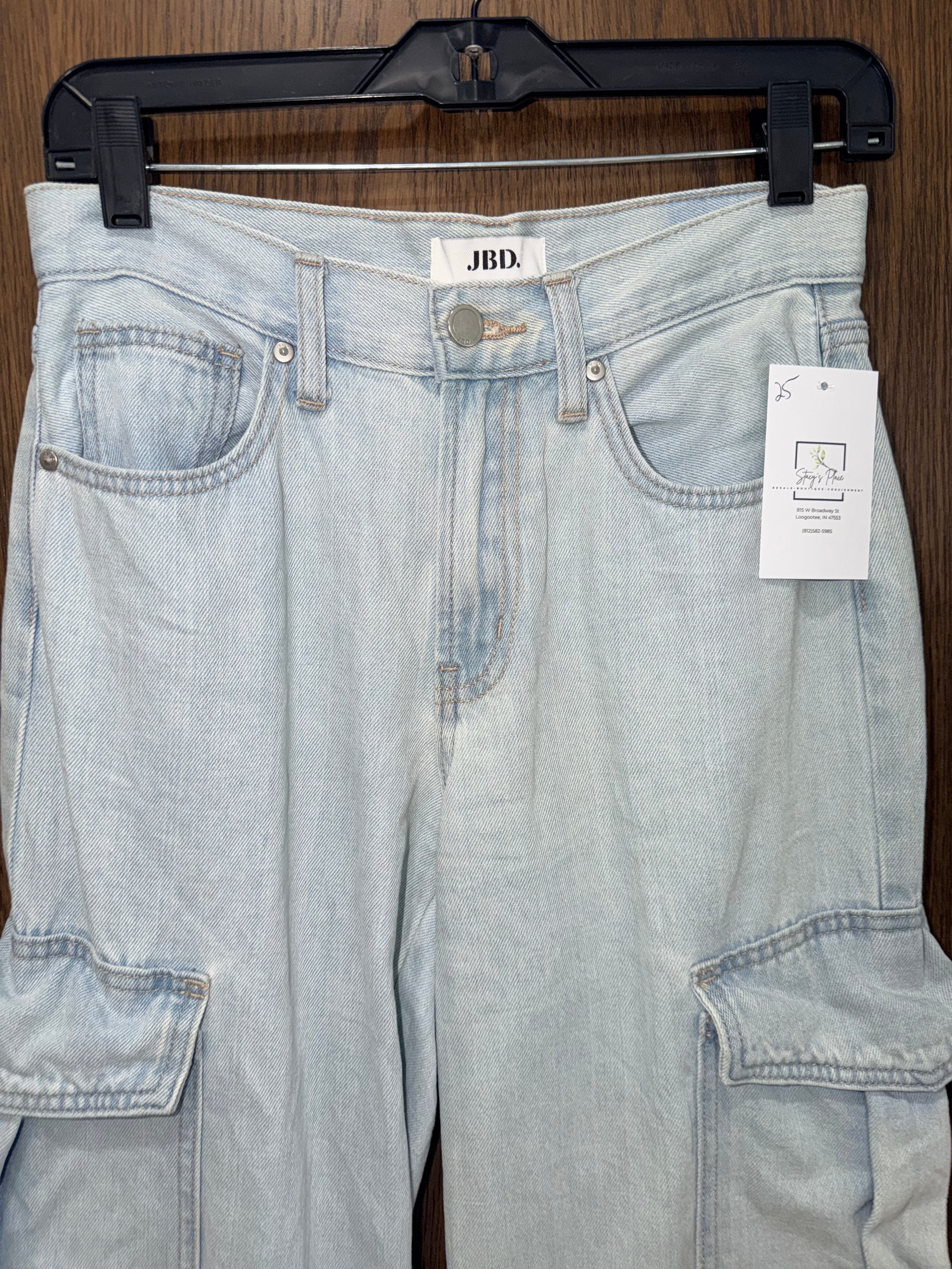 JBD Just Black Denim Wide Leg Cargo Jeans Size 25