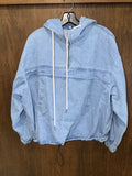 Vintage Washed Denim Hoodie by Top Notch Size Small