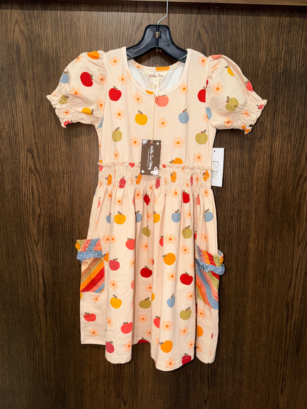 Matilda Jane “Apple of My Eye” Ruffle Pocket Dress Size 8 NWT
