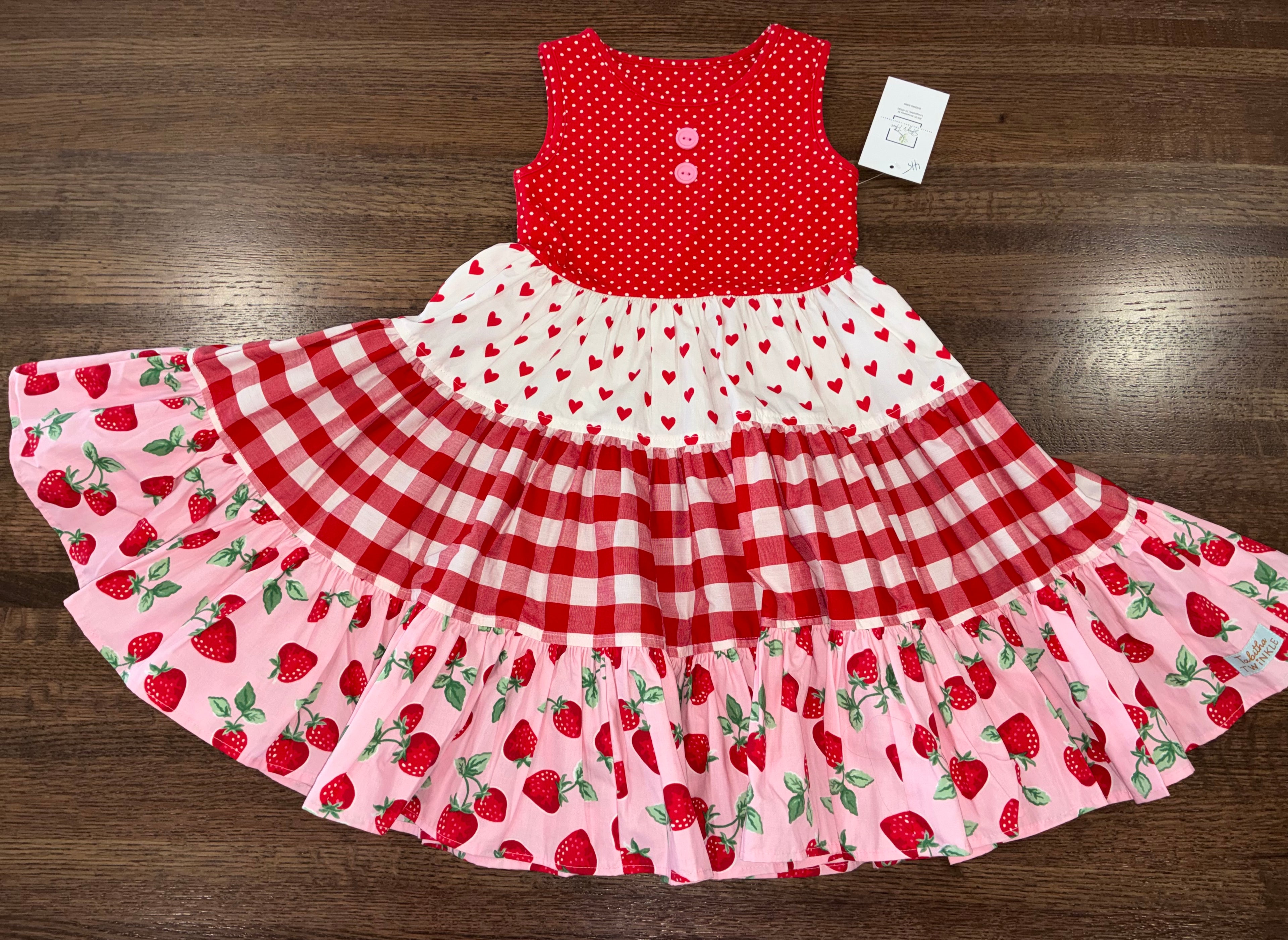 Tabitha Twinkle Girls STRAWBERRY SHORTCAKE STRAWBERRY PATCH TAYLOR DRESS Dress Size 4/5