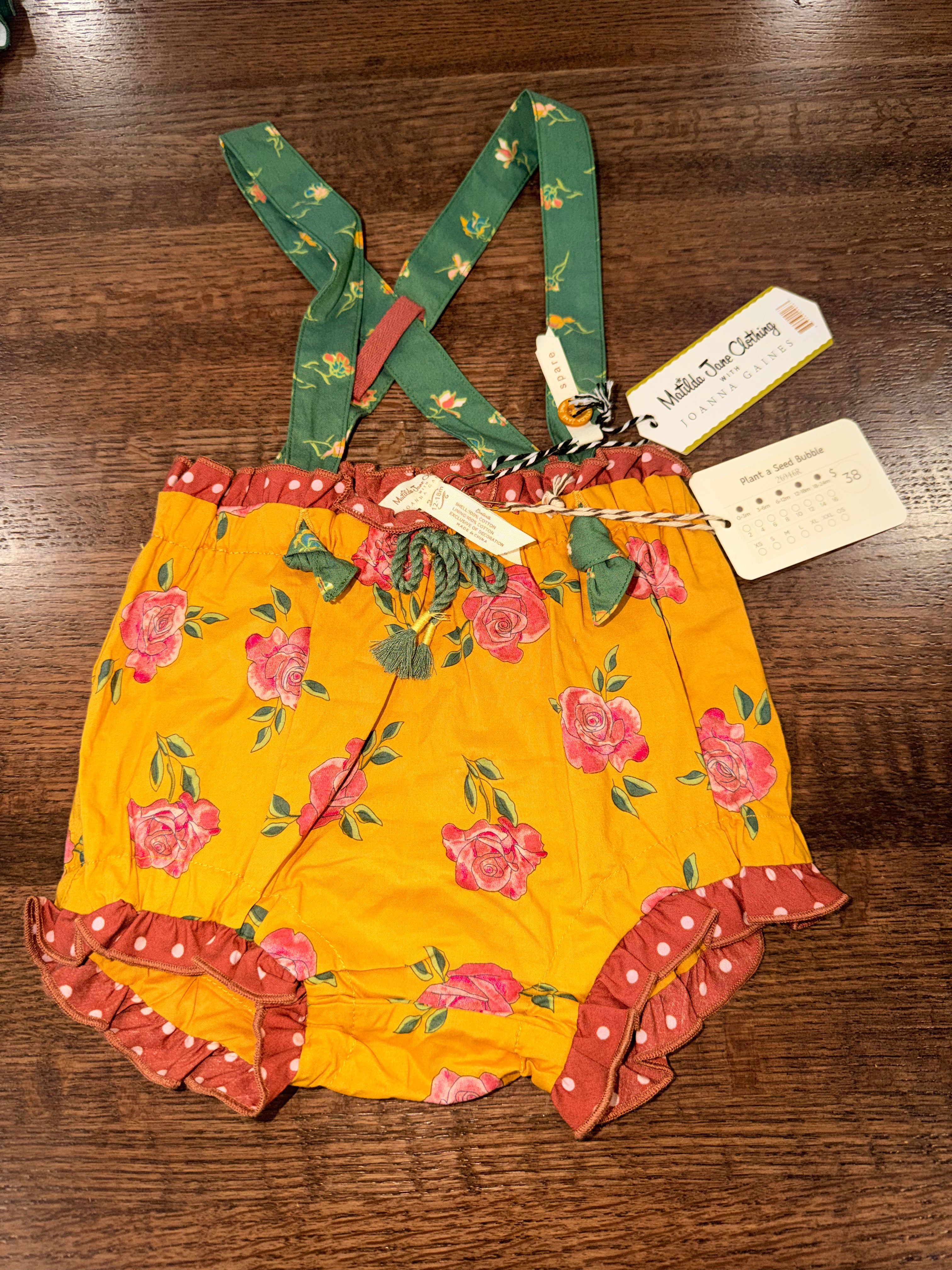Matilda Jane Plant a Seed Bubble Romper Size 12-18 Months NWT