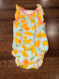 Matilda Jane Girls "Citrus Popsicle" Ruffle Bubble Romper Size 0-3 Months New Condition