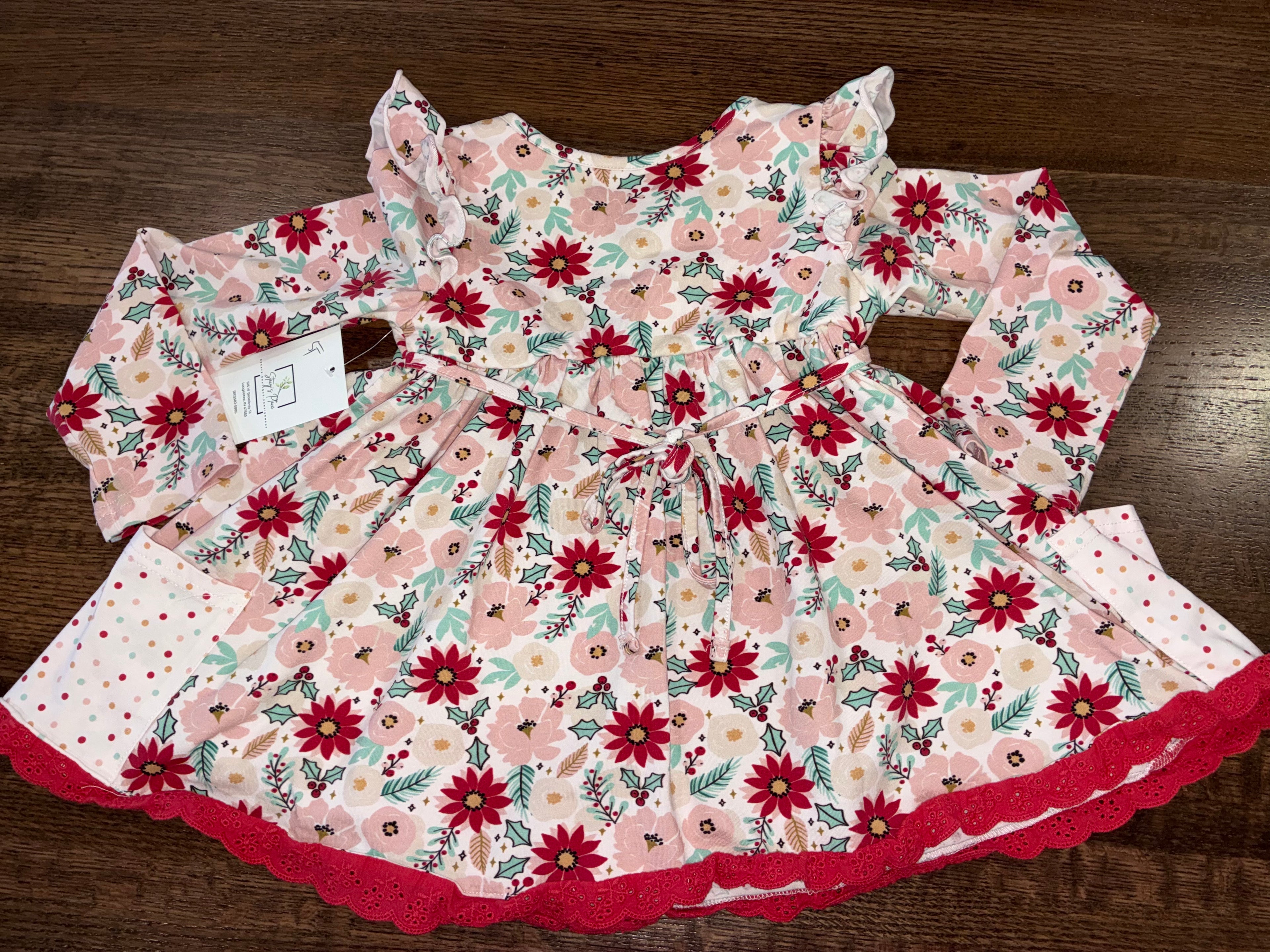 Cheeky Plum Girls Cora Tunic Play Set in the Crimson Noel Size 5T