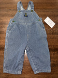 Osh Kosh B'Gosh VestBak Lined Overalls Denim Striped Size 12 Months