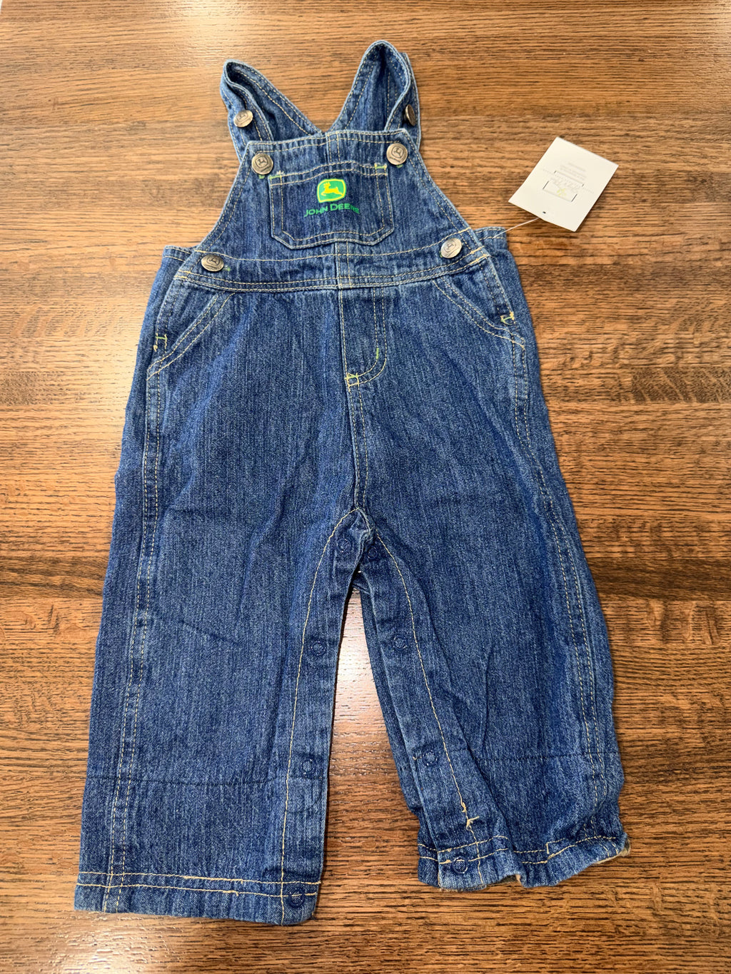 John Deere Baby Denim Overalls Size 9 Months Baby Jeans Bib Adjustable Straps